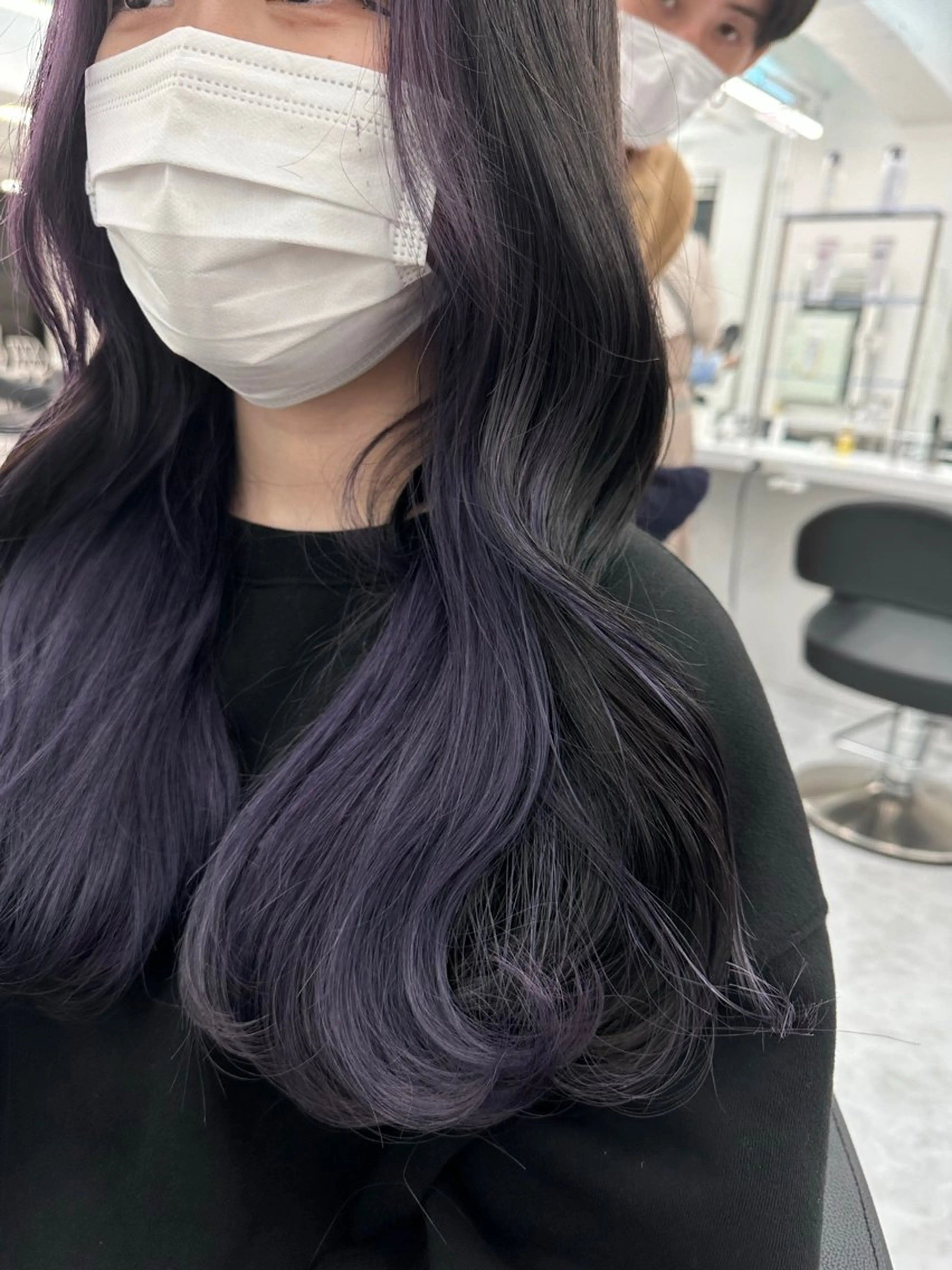 ロング カラー ヘアカラー トリートメント ダブルカラー 韓国ヘアKYONのヘアスタイル