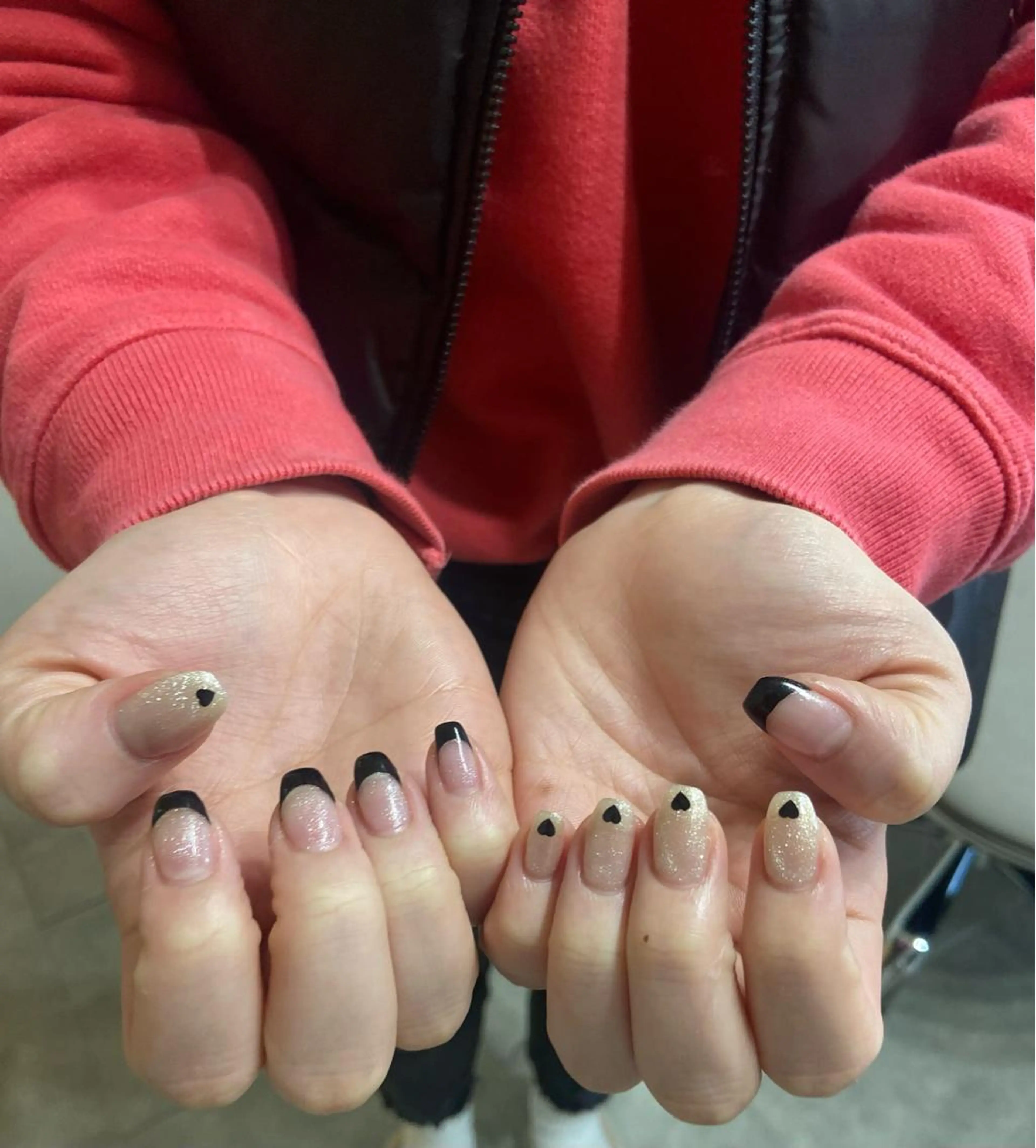 ネイル フレンチネイル ハート マグネットネイル salon de oct.のネイルデザイン