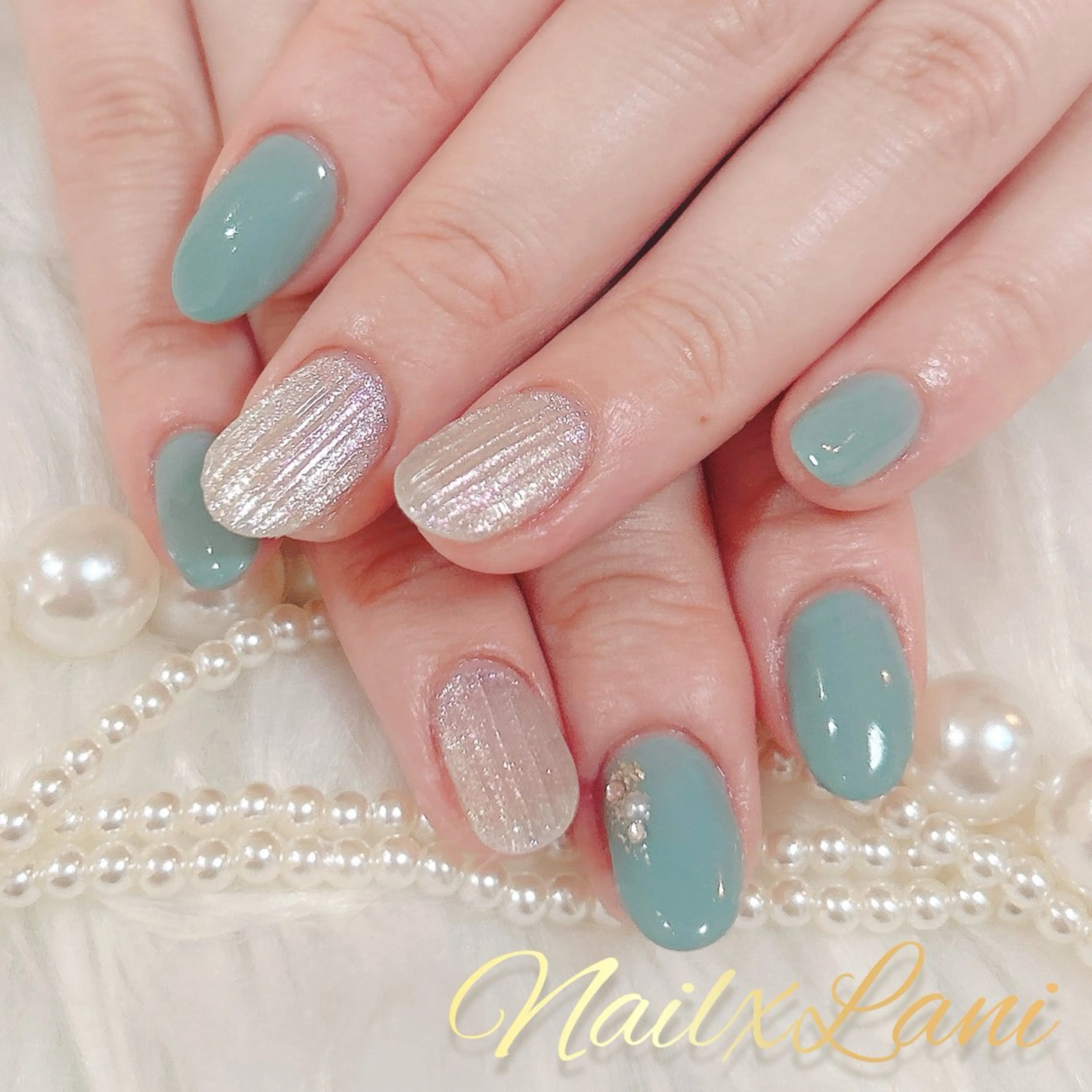 ネイル フットネイル ジェルネイル マグネットネイル パラジェル Nail×Lani 深爪矯正対応◎のネイルデザイン