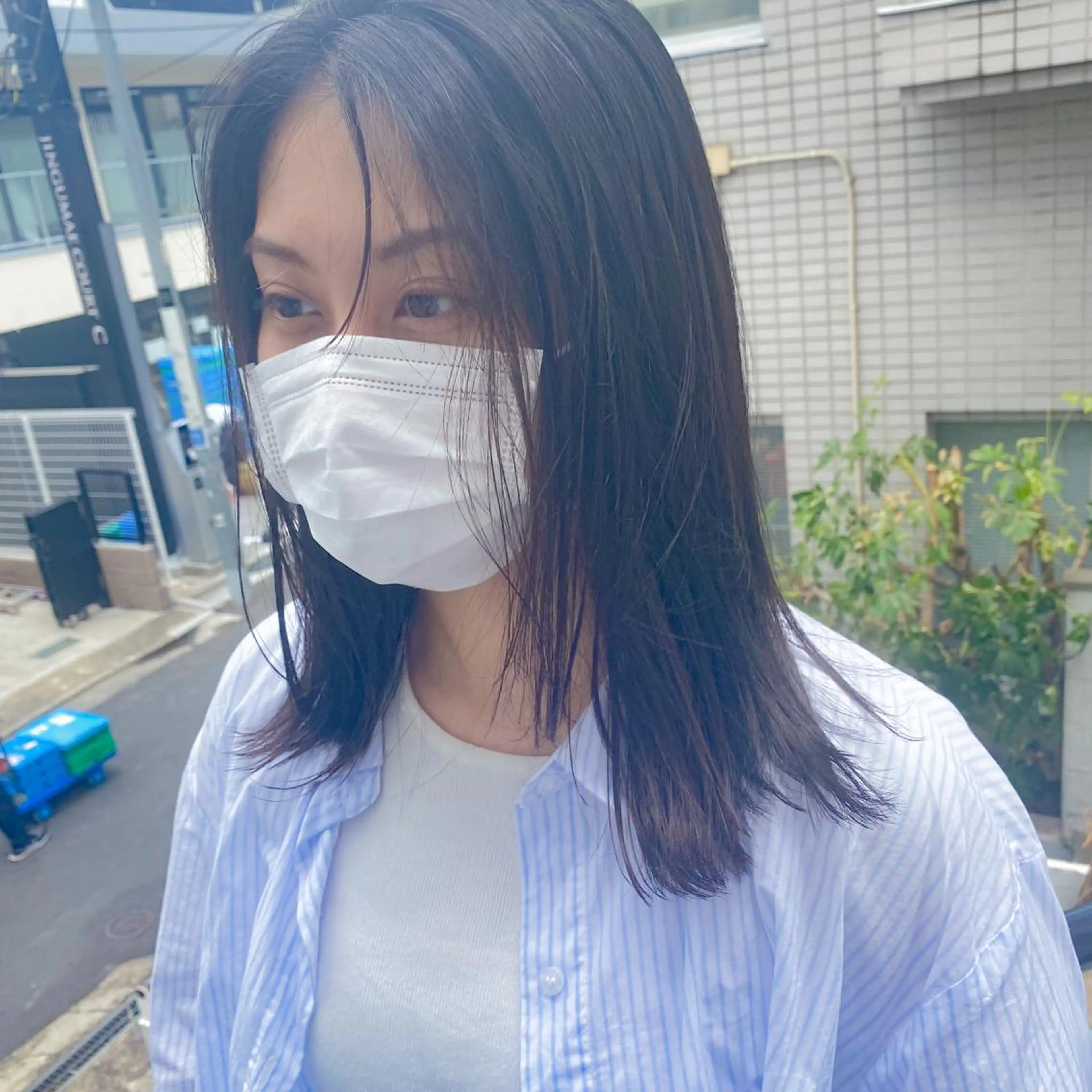 ミディアム 艶髪ブリーチ 永井竜也のヘアスタイル