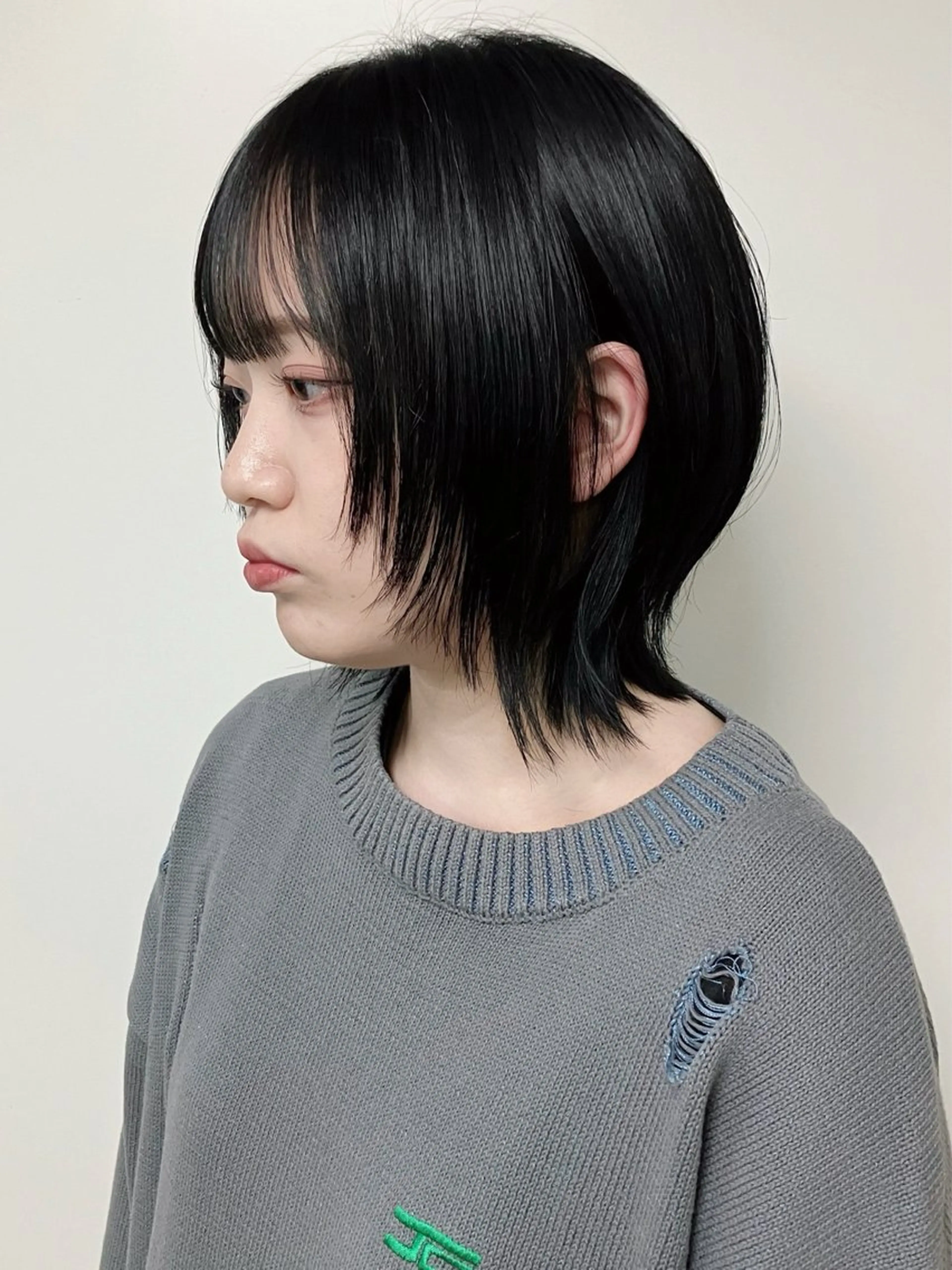 ミディアム 顔まわりレイヤー 姫カット レイヤーカット カット moriofromlondon原宿本店所属・fumikaブリーチ /ウルフのヘアスタイル