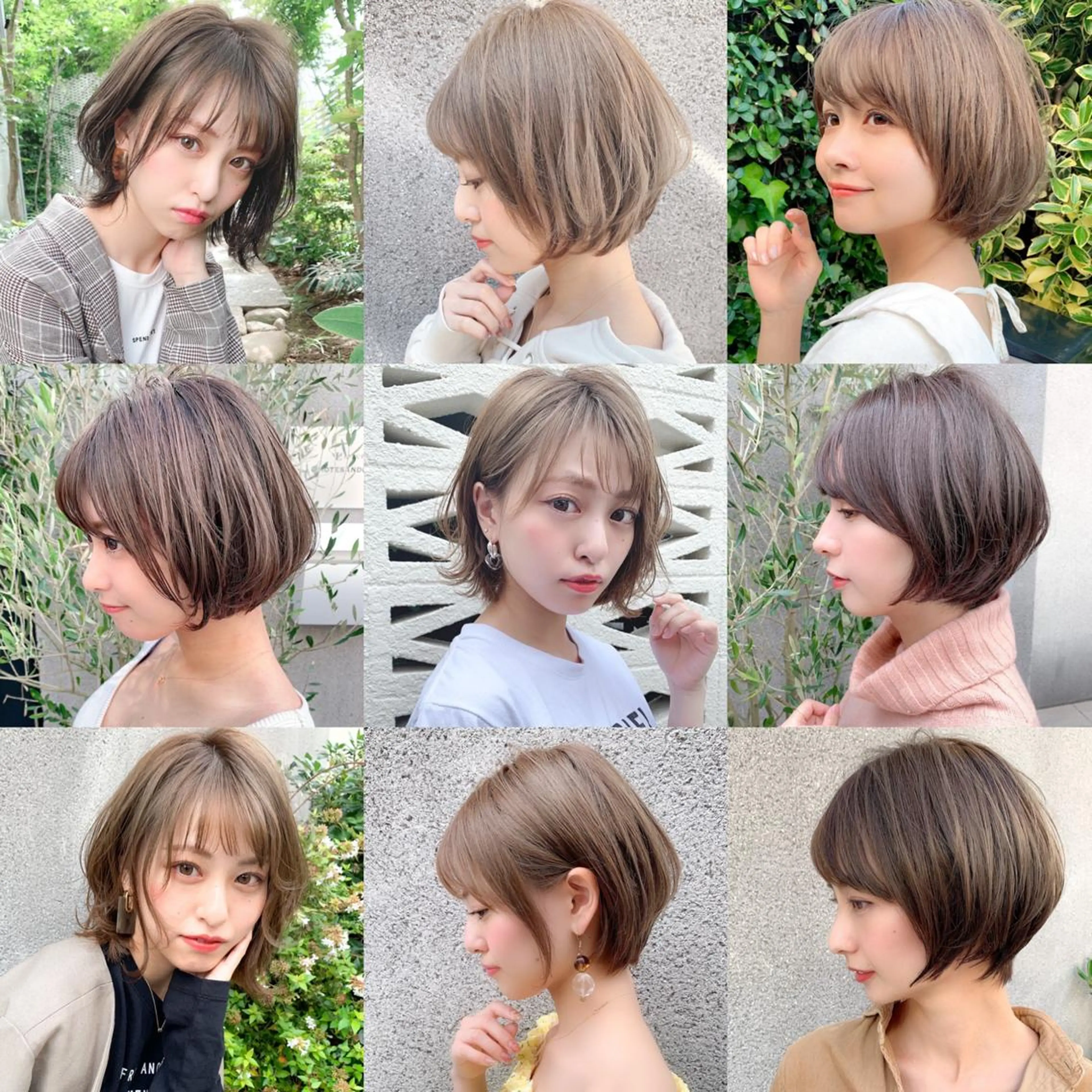 ショート カラー パーマ ショートヘア 大人かわいい💍🤍 ボブ/ショートボブのヘアスタイル