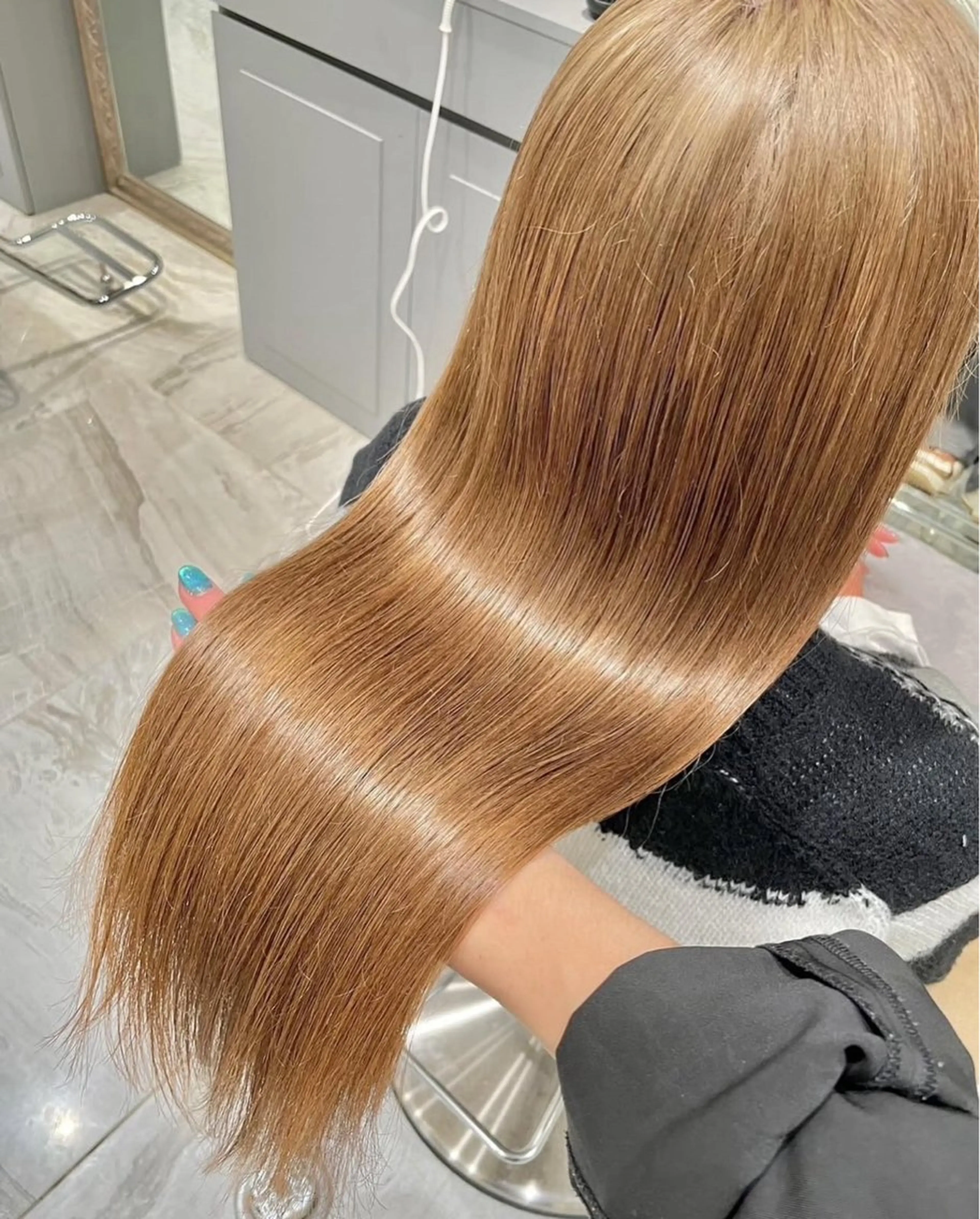 ロング ボブ ハイライト 髪質改善 ヘアカラー 栄ハイトーン/透明感 /中園薪のヘアスタイル