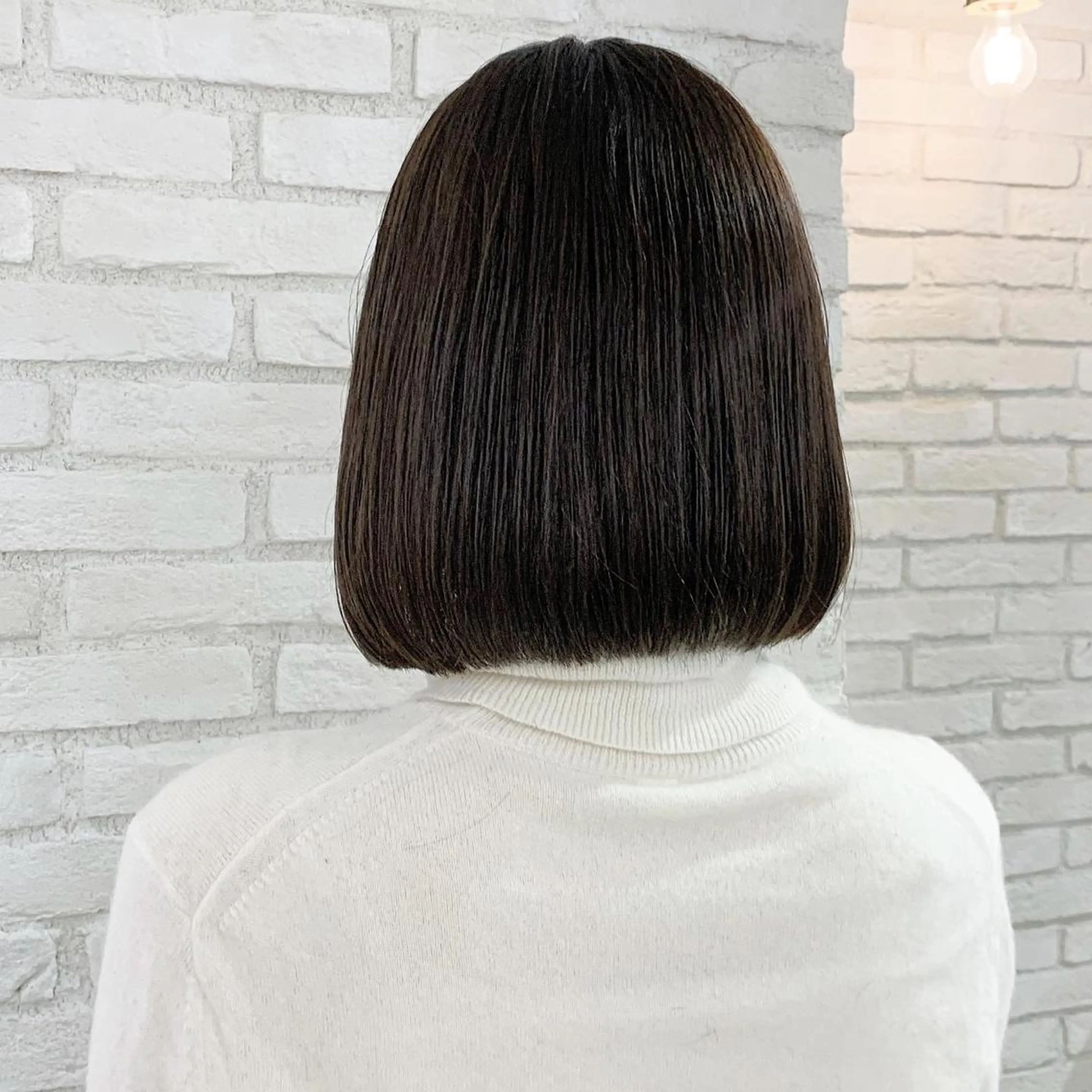 ミディアム カラー 伊 杏のヘアスタイル