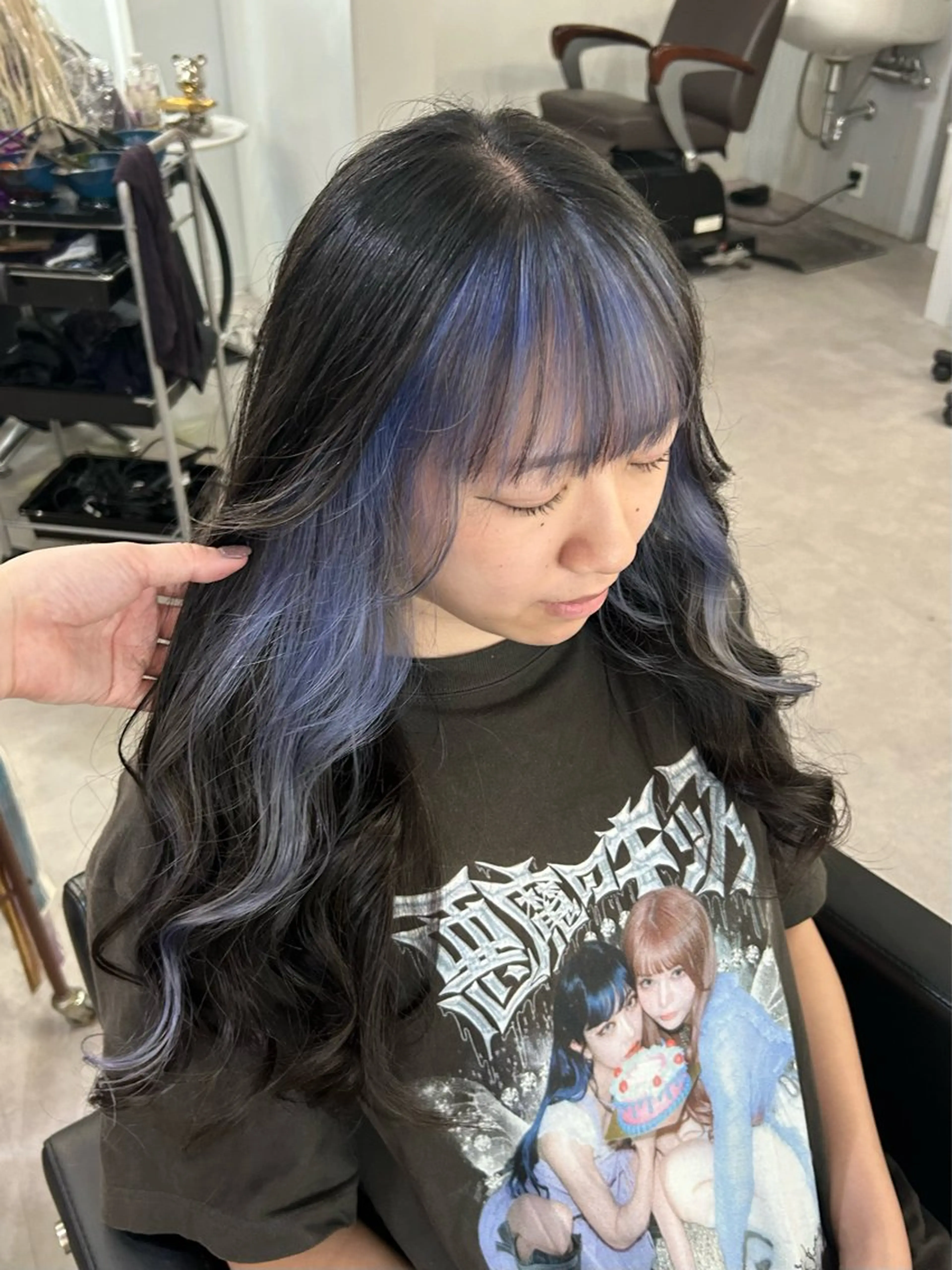 ロング カラー ブルーカラー ヘアカラー Cielro【 シェイロ 】所属・Cielro/ダブル カラー/西田咲希のヘアスタイル