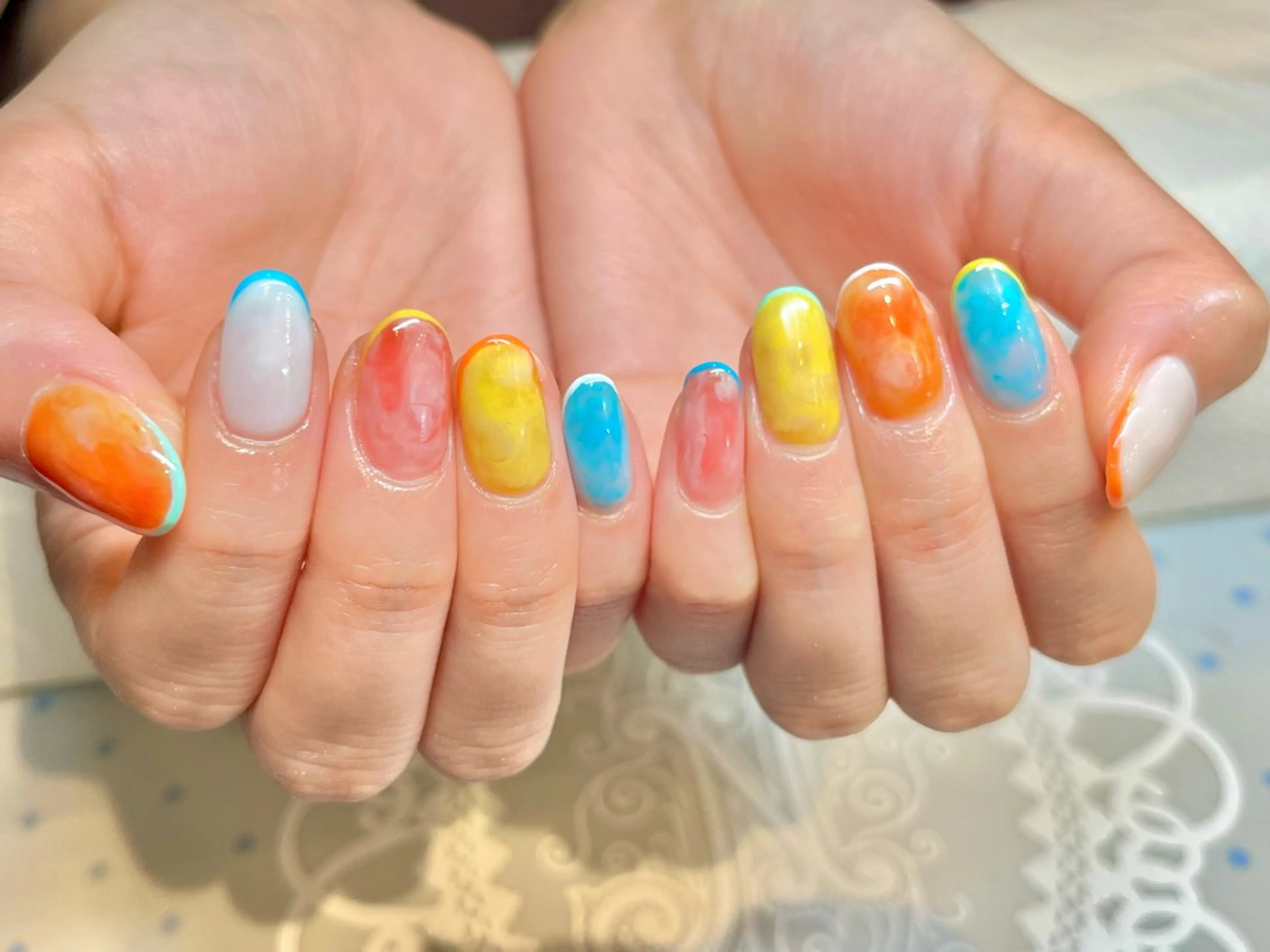 ネイル アートネイル オフィスネイル ワンカラーネイル ショートネイル ネイルサロン　リリーブランシュ所属・森 瑞紀のネイルデザイン