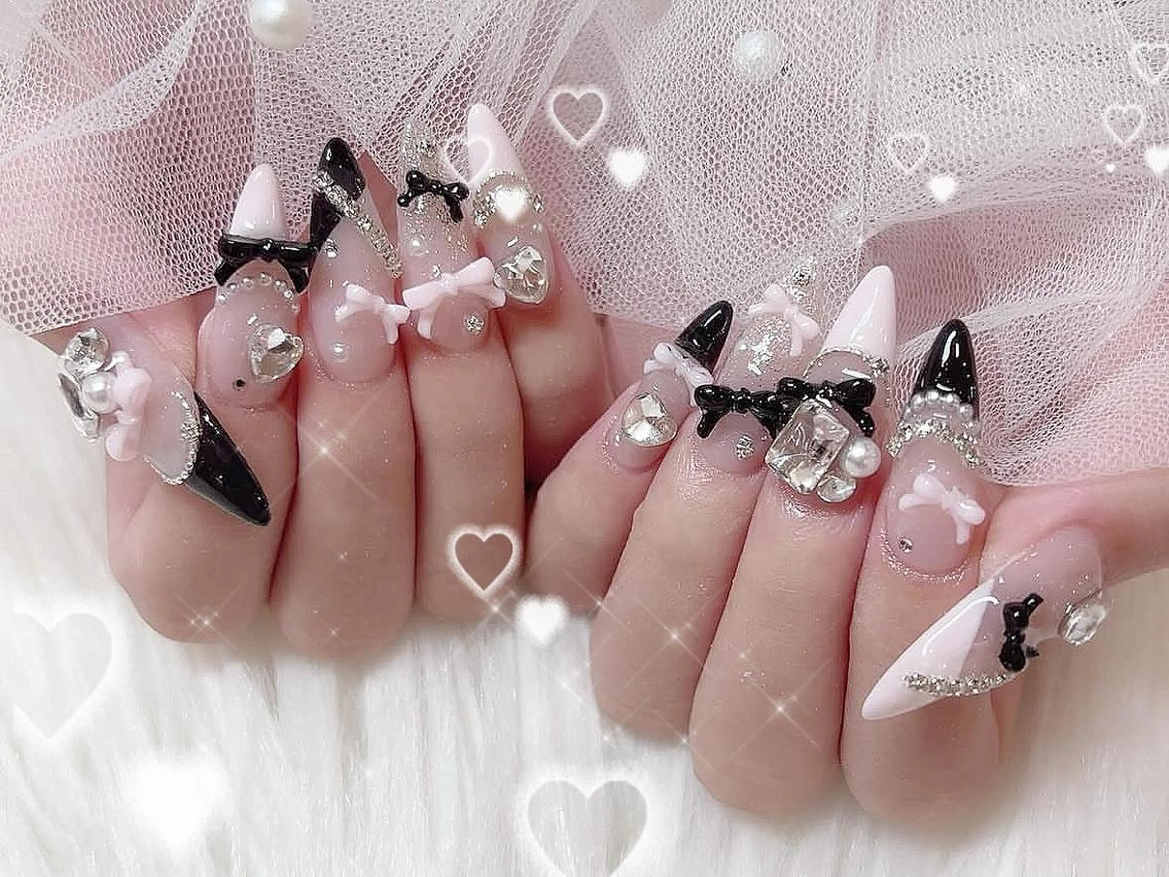 【無料ではありません】モニター募集✨最大半額セール！長さ出し、デザイン、定額トレンド、ワンホンネイル、韓国中華ゴテゴテの写真