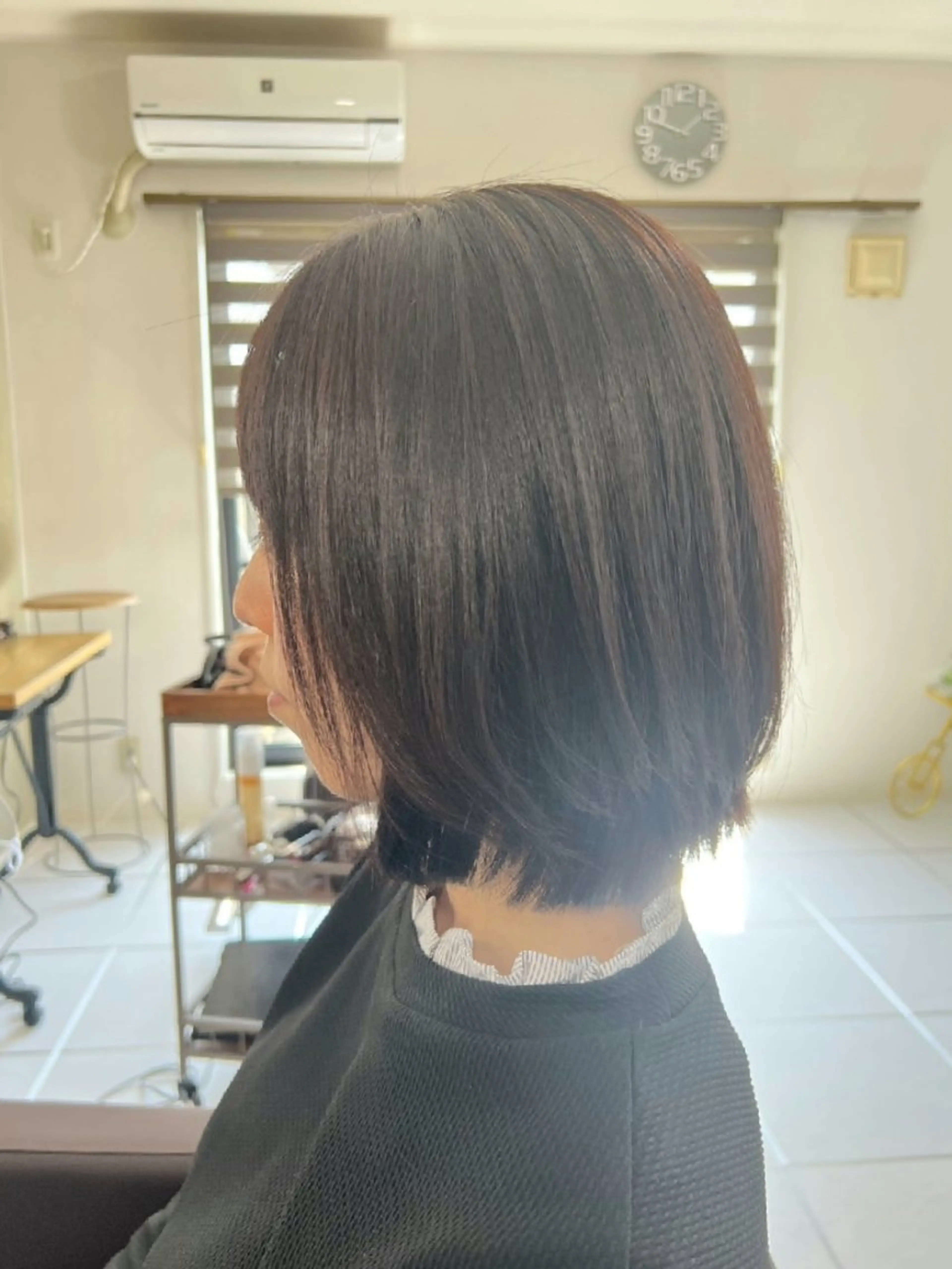 ミディアム カット 縮毛矯正 ma cherie 三浦直美のヘアスタイル