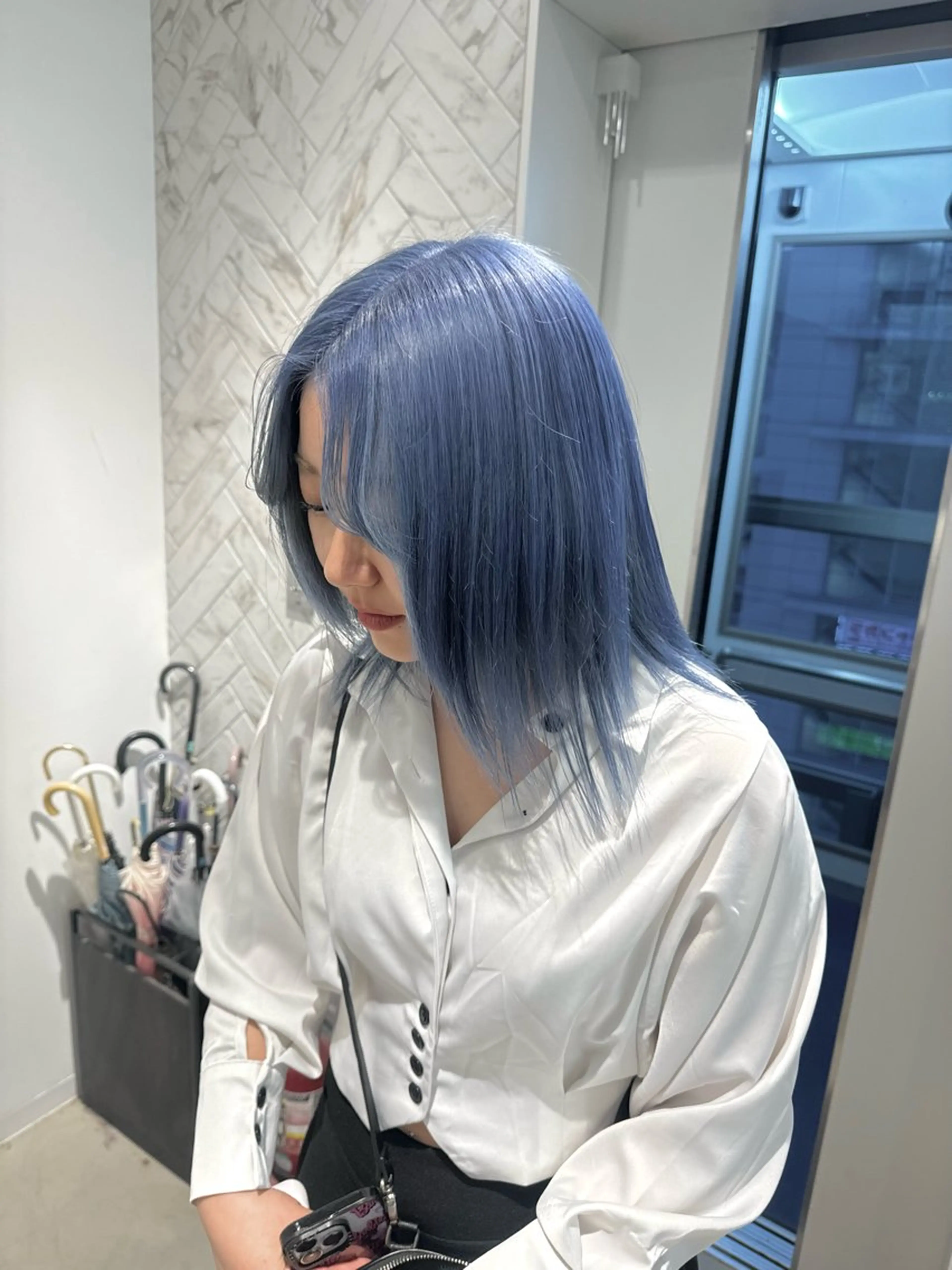 ミディアム カラー カット ヘアカラー トリートメント 店長　MANAMI ／ブリーチ／骨格ボブのヘアスタイル
