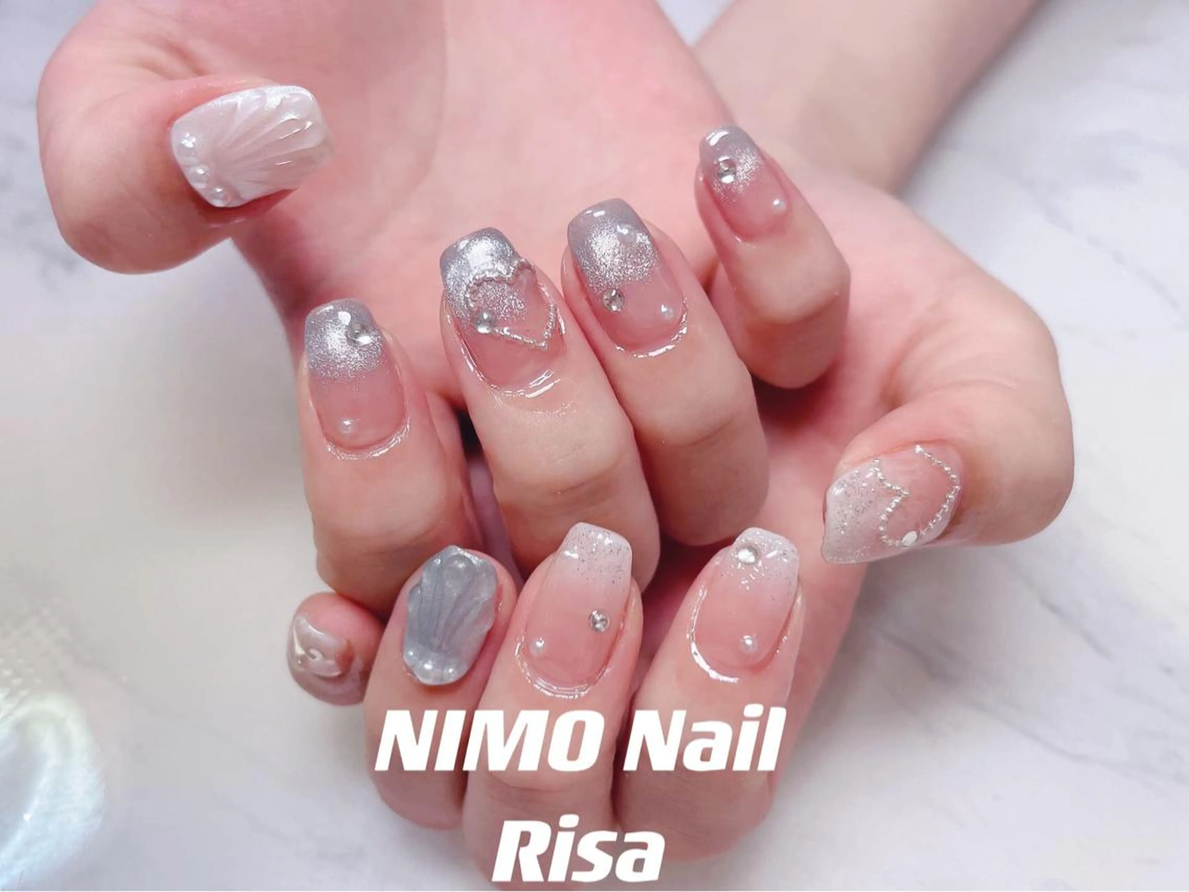 ネイル 水色 ハンドネイル RI SA☀️ リサのネイルデザイン