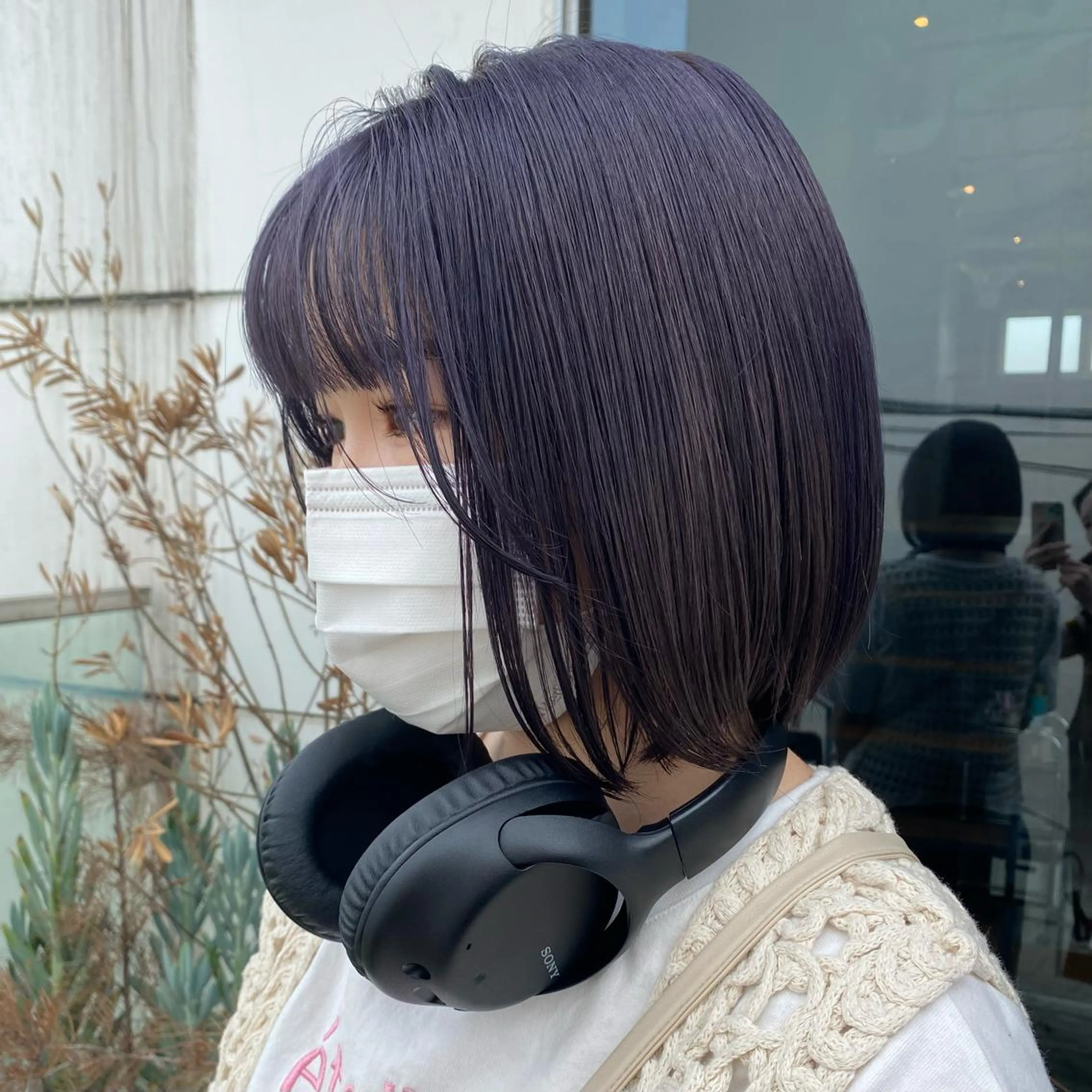 ショート カラー ヘアアレンジ ブルーカラー ブルーバイオレット バイオレットカラー カット ヘアカラー トリートメント ヘッドスパ 押切 響 のヘアスタイル