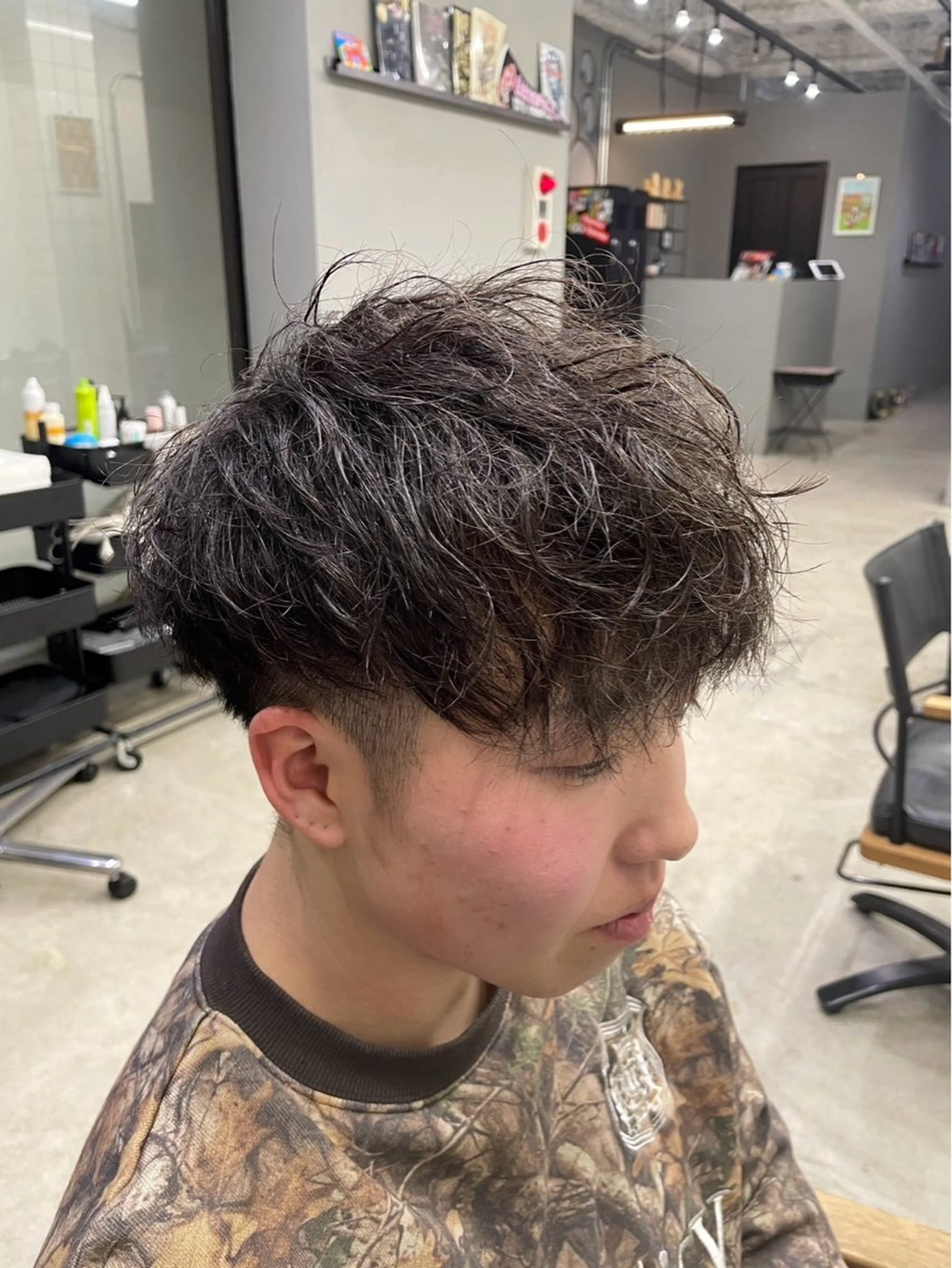 ショート パーマ メンズ カット パーマ メンズ専門サロン wokeのヘアスタイル
