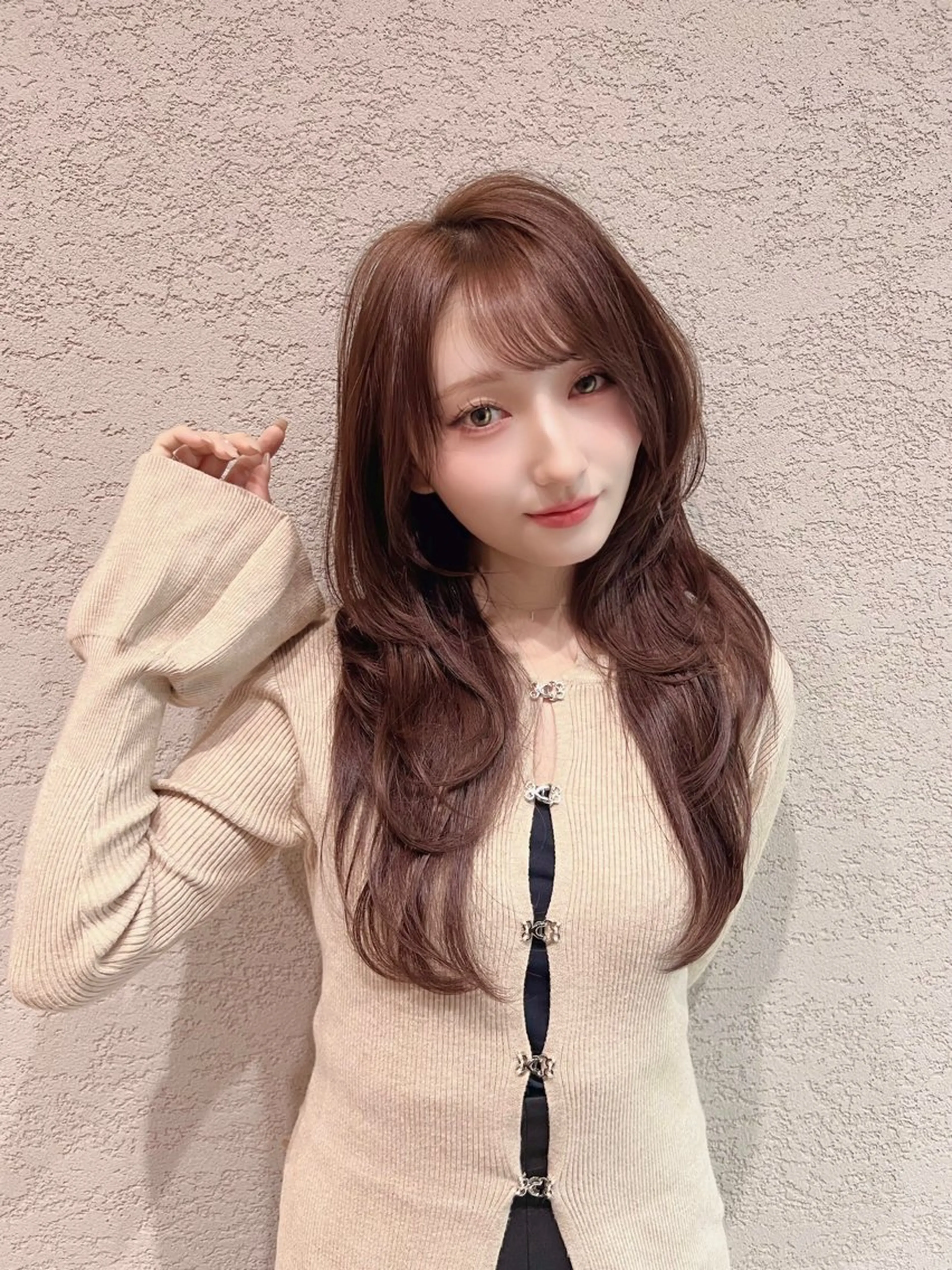 セミロング カラー カット ヘアカラー トリートメント レイヤー/韓国 ハイトーン興津史弥のヘアスタイル