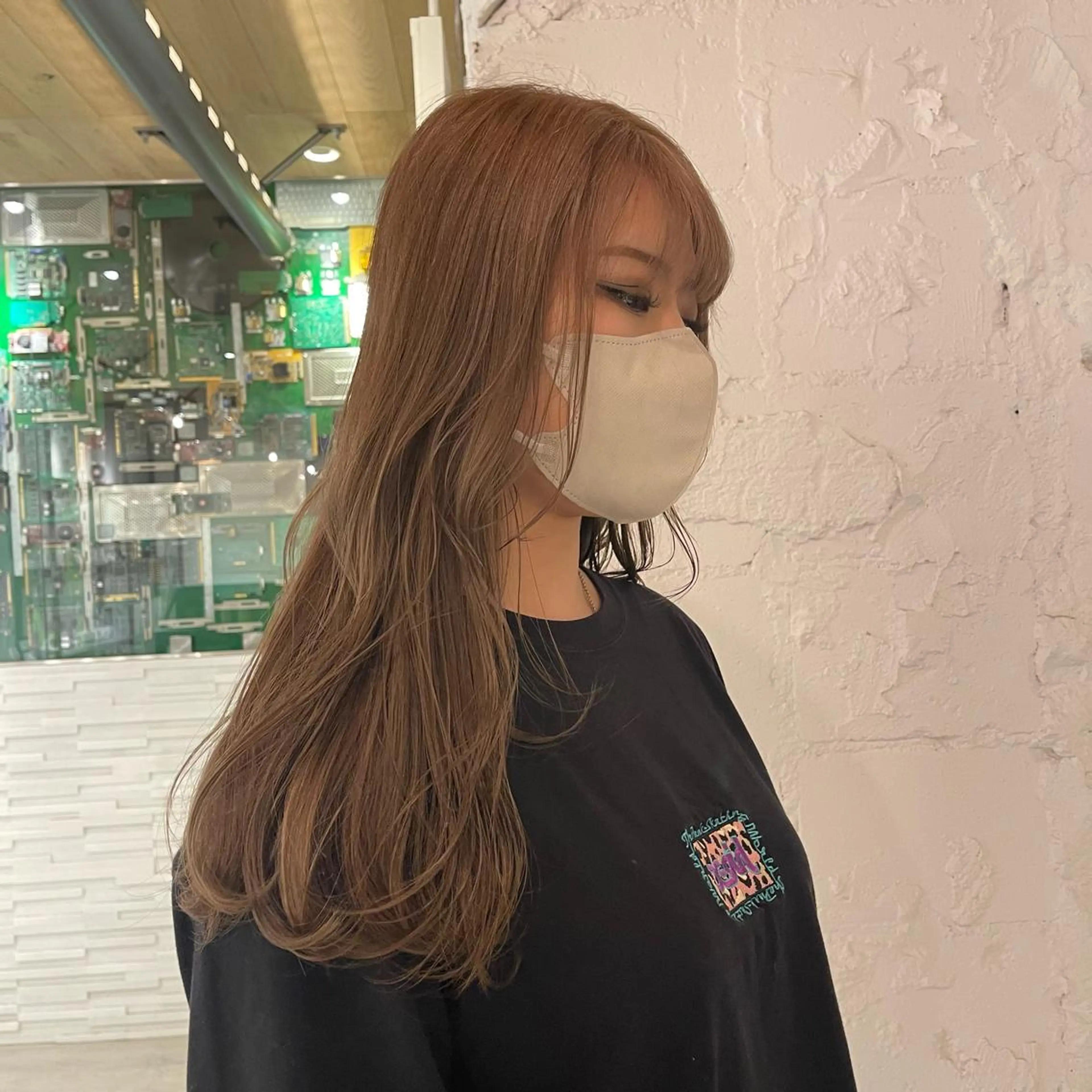 ロング カラー ベージュカラー ブラウンカラー ブラウンベージュ lunty miichiのヘアスタイル