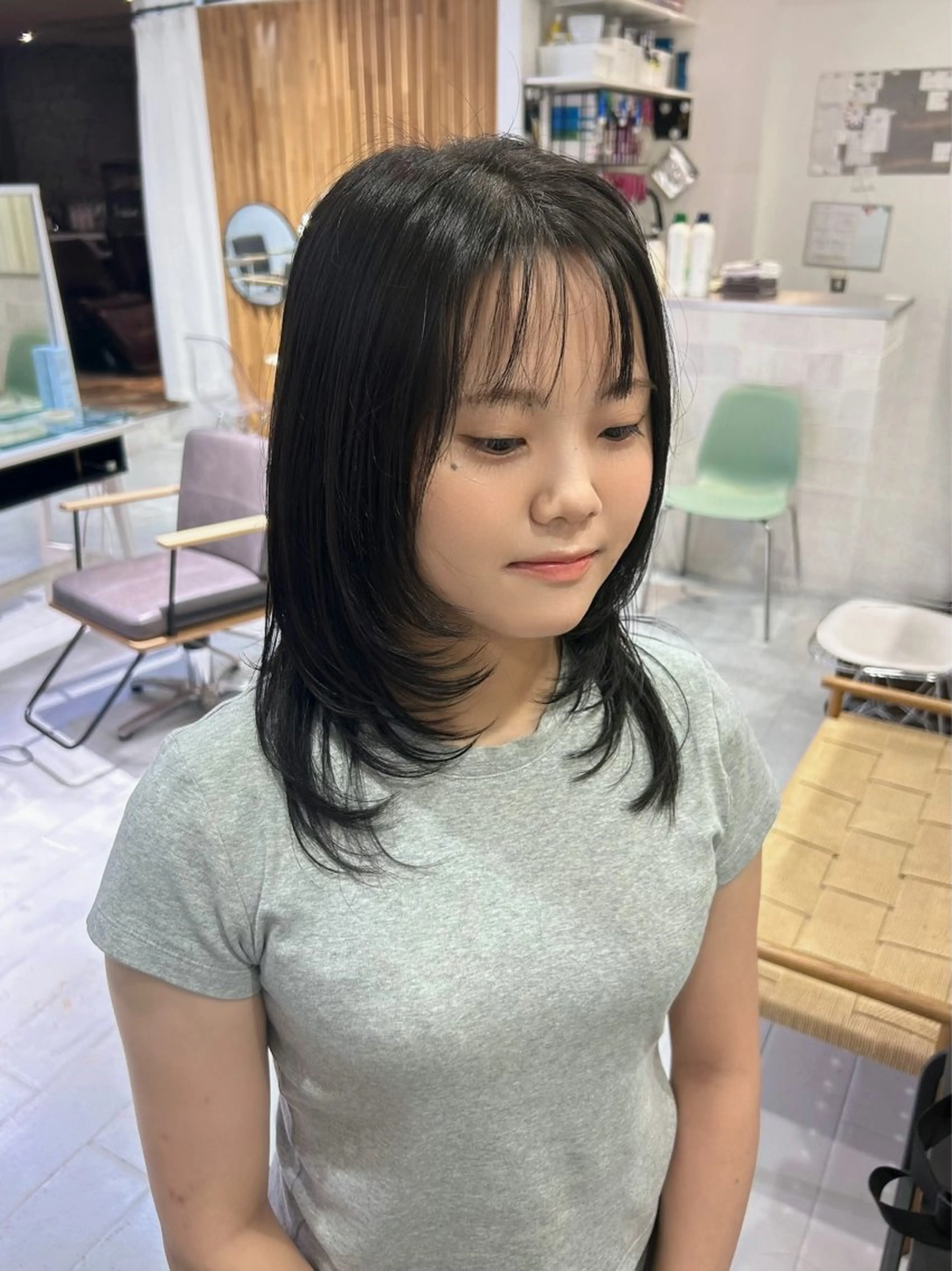 ミディアム カラー カット ヘアカラー トリートメント レイヤーカット🐺 ヒナ🩶のヘアスタイル