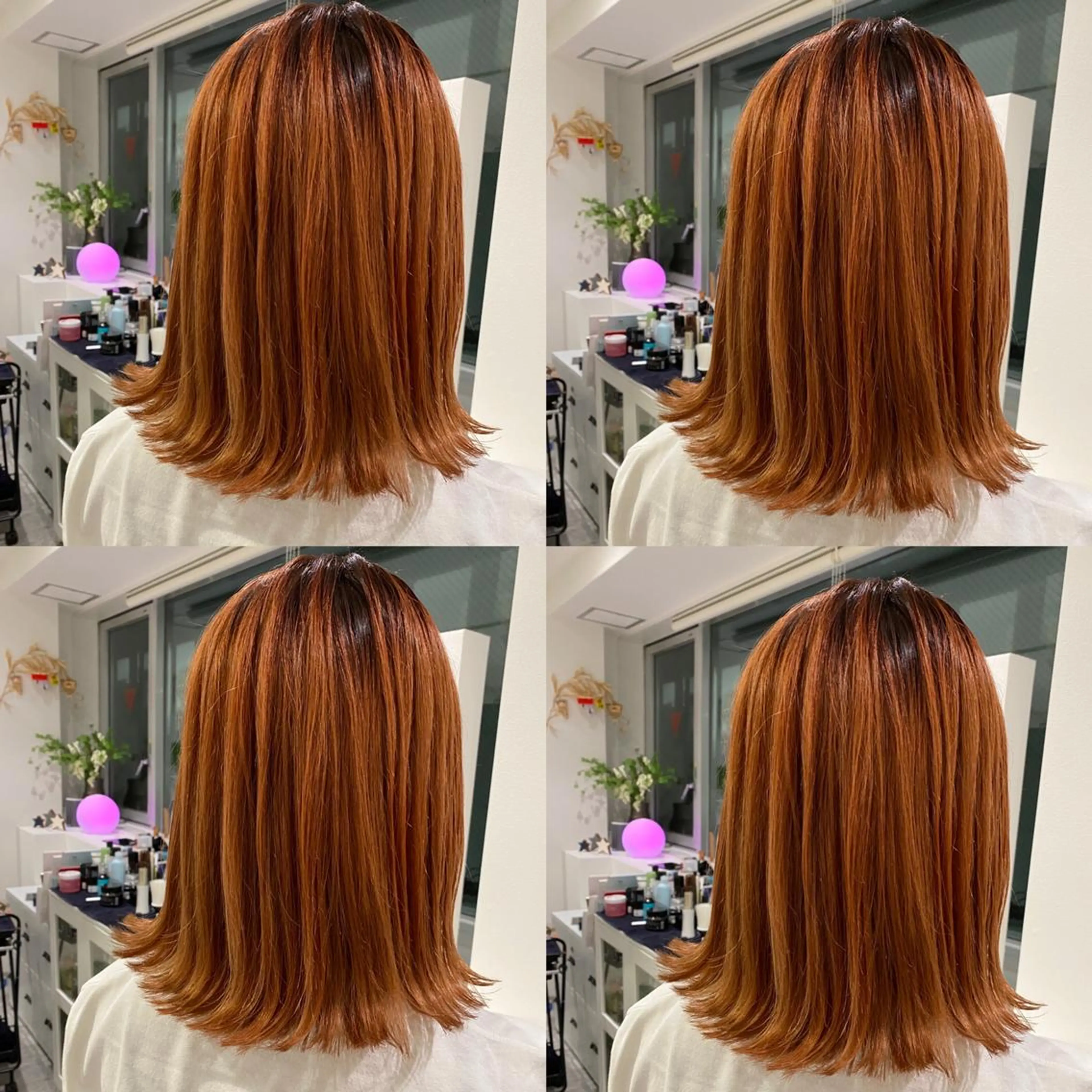 ショート カラー オレンジ kalahair salon ブリーチのヘアスタイル