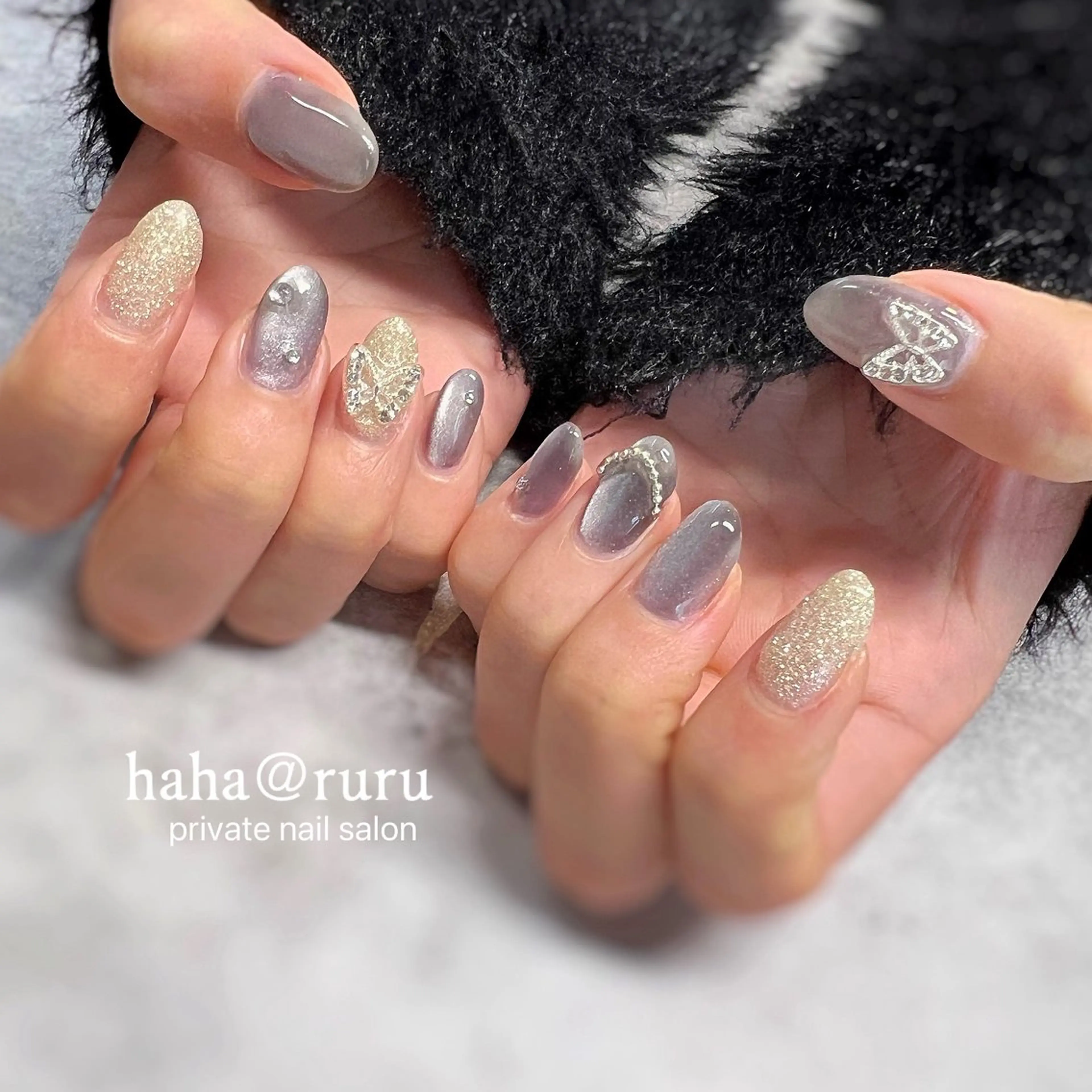 ネイル ラメ(グリッター) haha@ ruruのネイルデザイン