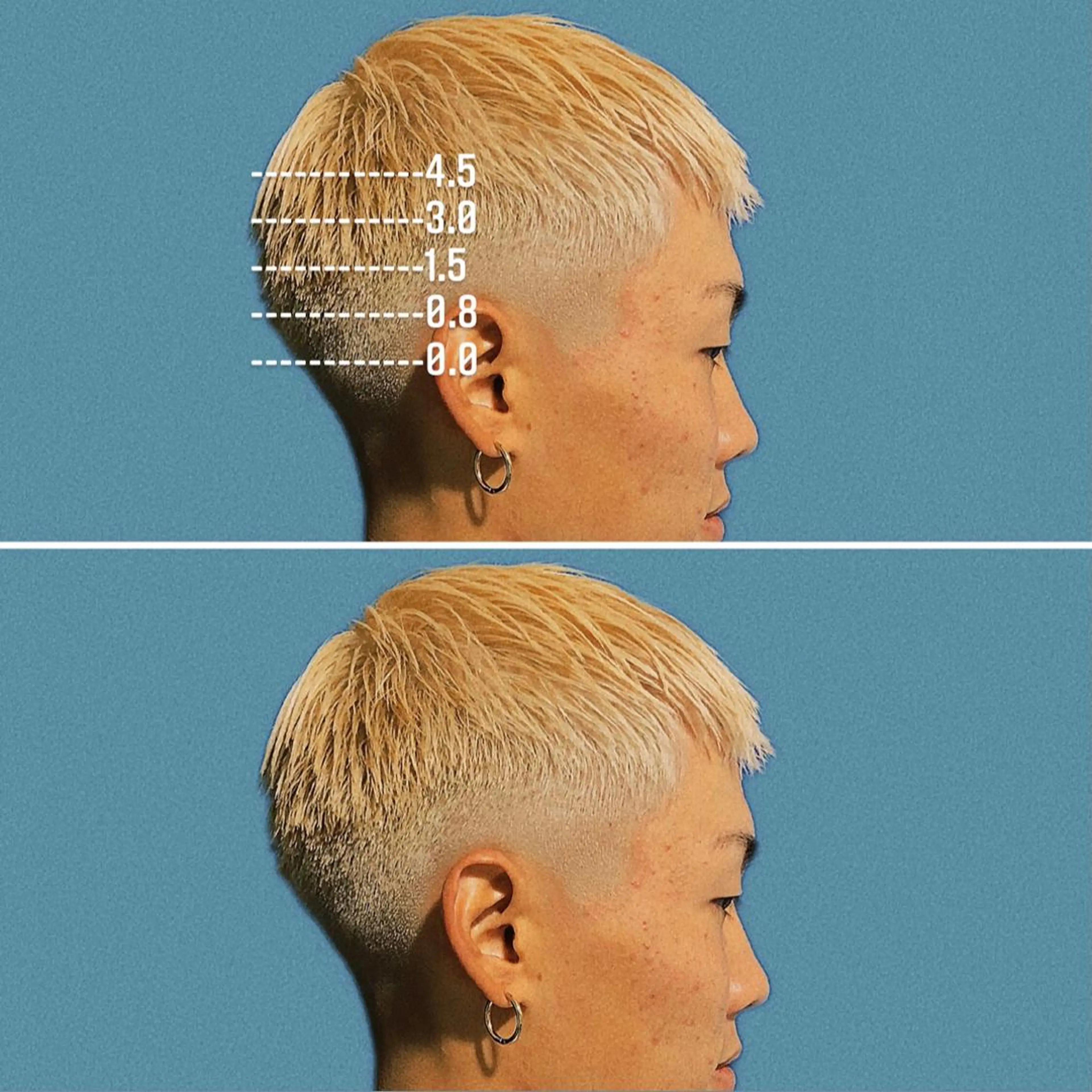 ショート カラー パーマ メンズ フェードカット メンズハイトーン メンズパーマ ハイトーンカラー &CREW スタッフのヘアスタイル