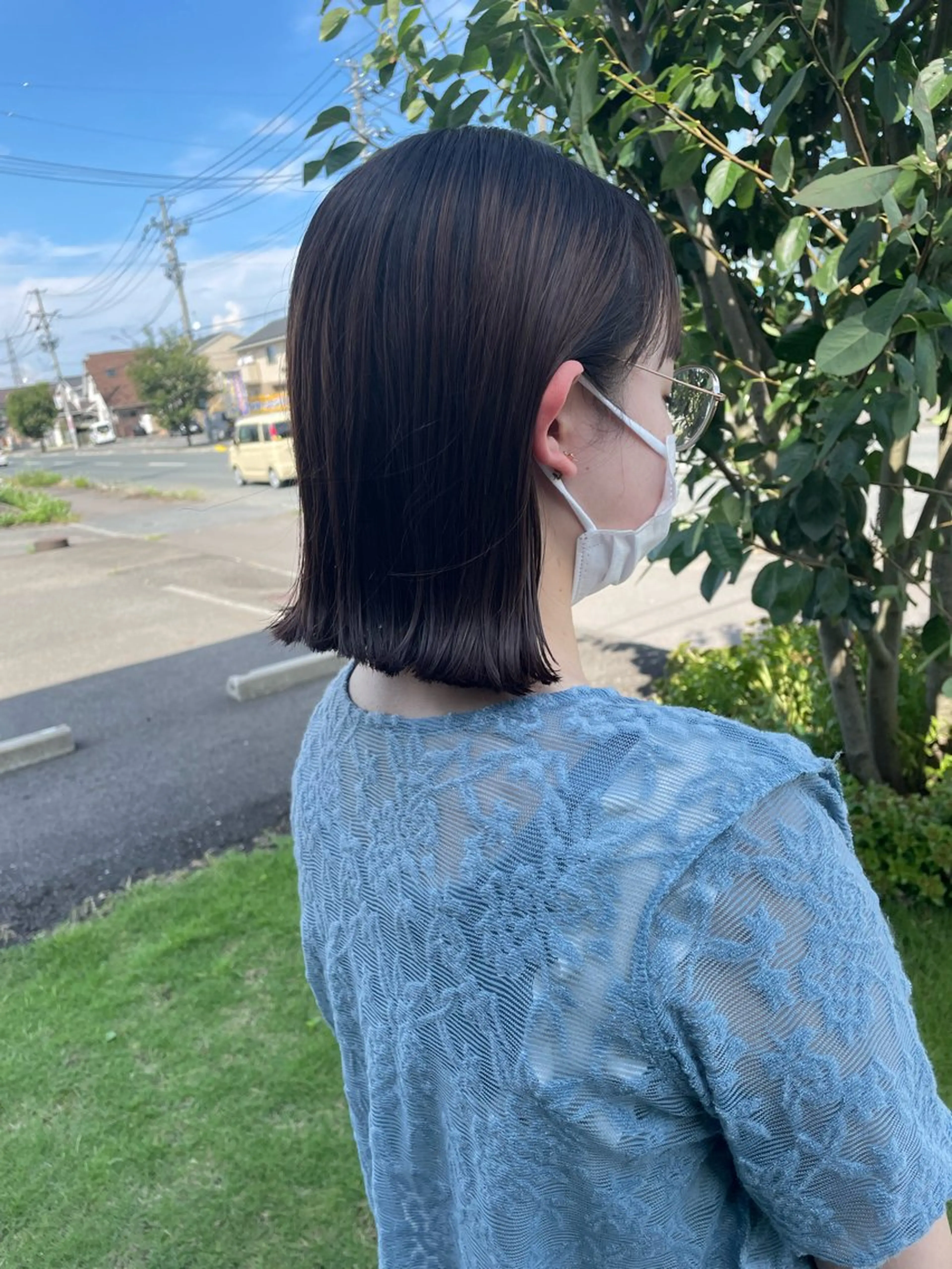 ミディアム ボブ 外ハネヘア カット 藤村 翔充のヘアスタイル