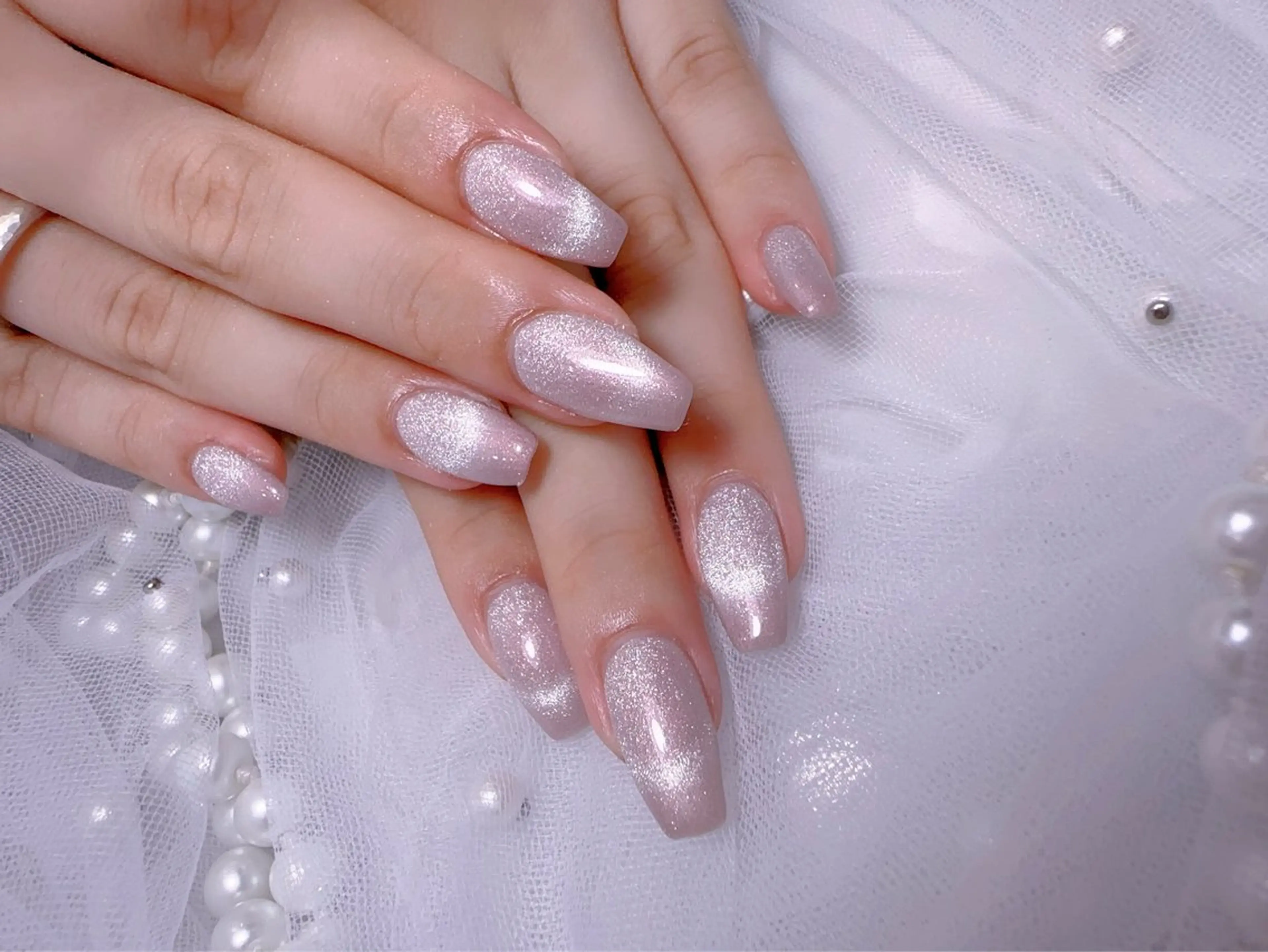 ネイル アートネイル フラッシュネイル フレンチネイル ジェルネイル ガラスフレンチ ハンドネイル You&Me Miyuのネイルデザイン