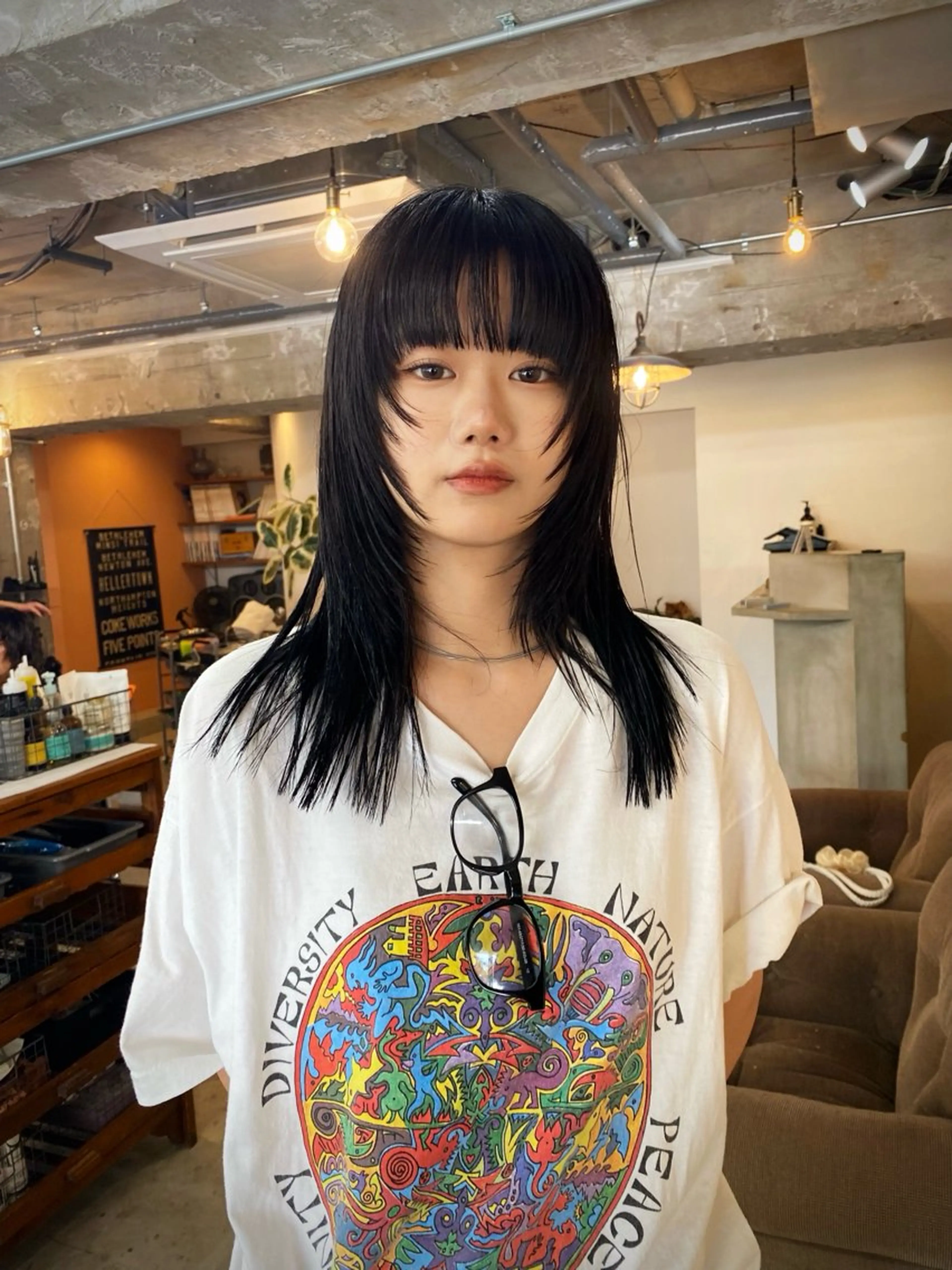 セミロング カラー カット ヘアカラー KEI gattacaのヘアスタイル