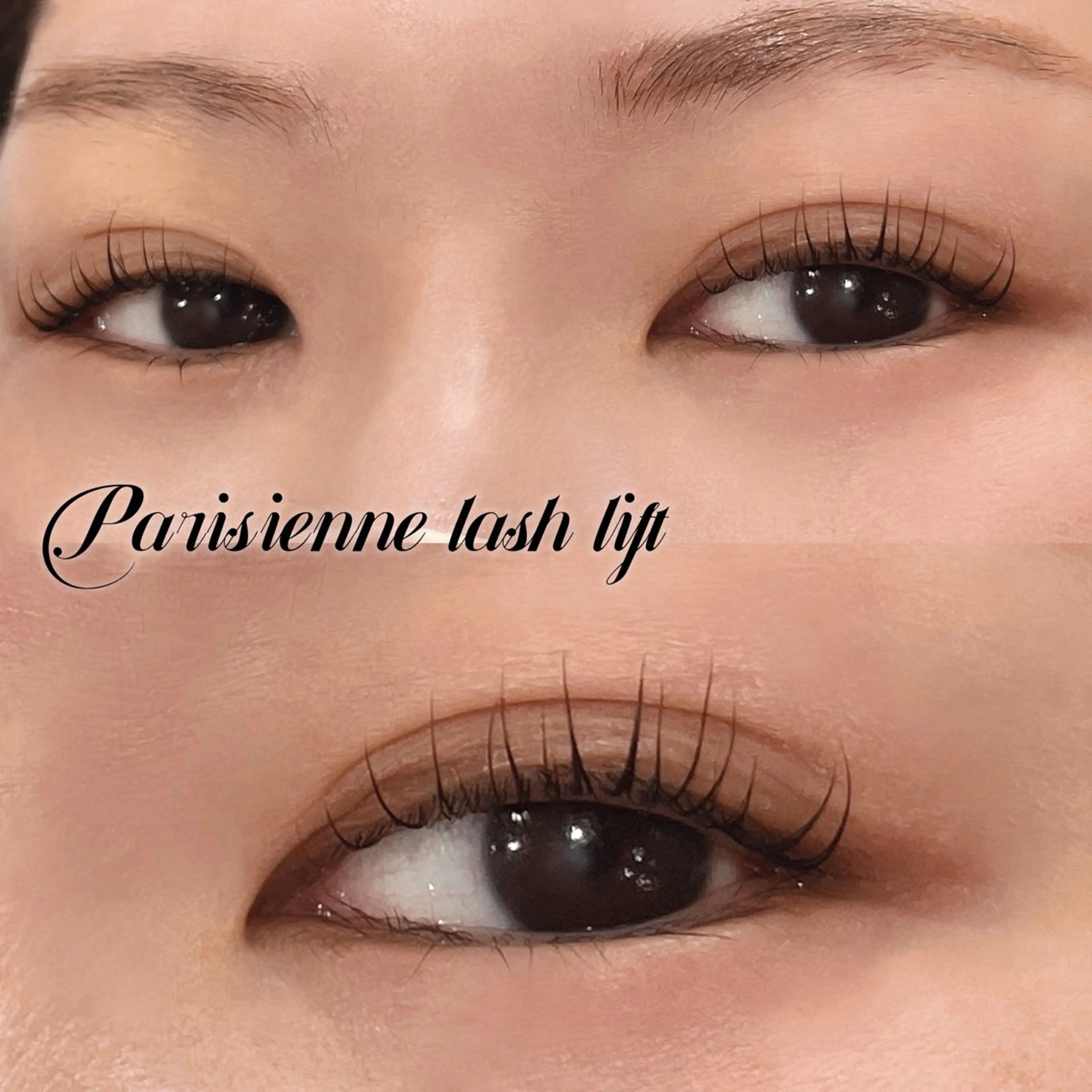 マツエク・マツパ フラットラッシュ 韓国風マツエク パリジェンヌラッシュリフト 下まつげエクステ 一重×まつ毛パーマ マツパ Rairia momoka🎀✨のマツエク・マツパデザイン