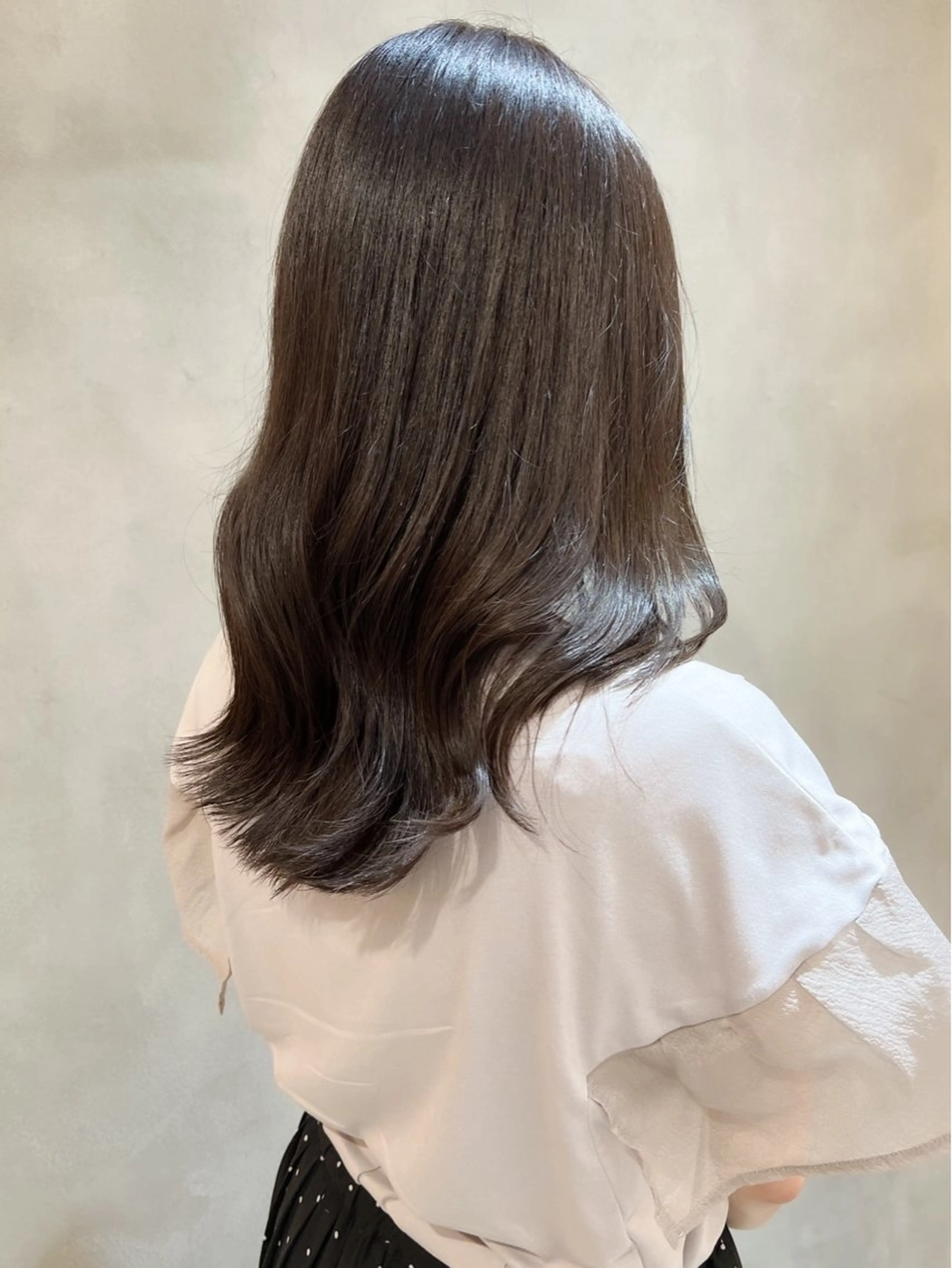 セミロング カラー ボブ/巻ける縮毛矯正 /韓国レイヤーはなのヘアスタイル