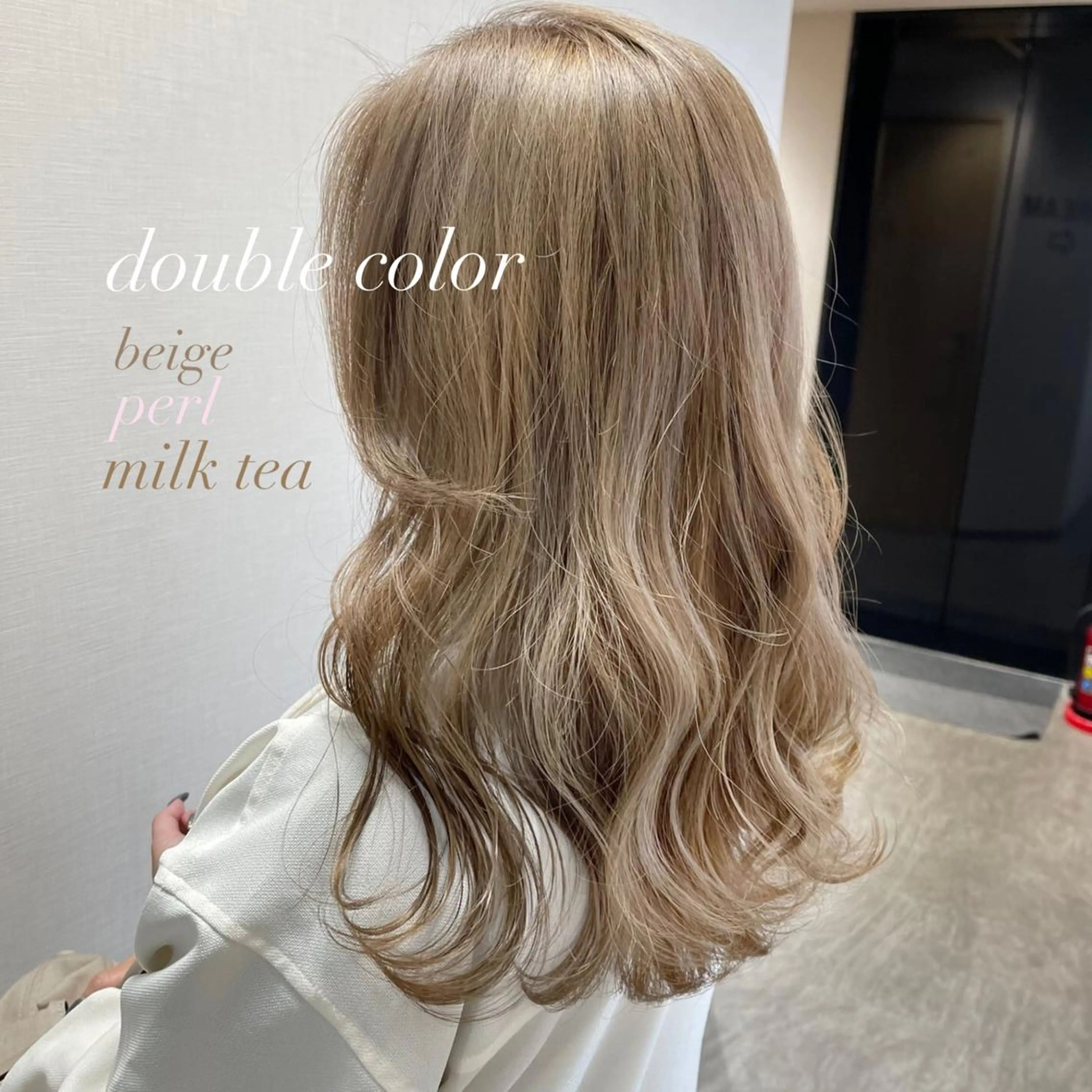 ロング カラー ヘアアレンジ ベージュカラー ブリーチ ケアブリーチ ダブルカラー ミルクティーベージュ ヘアカラー 松井那津子 /ハイライトブリーチのヘアスタイル