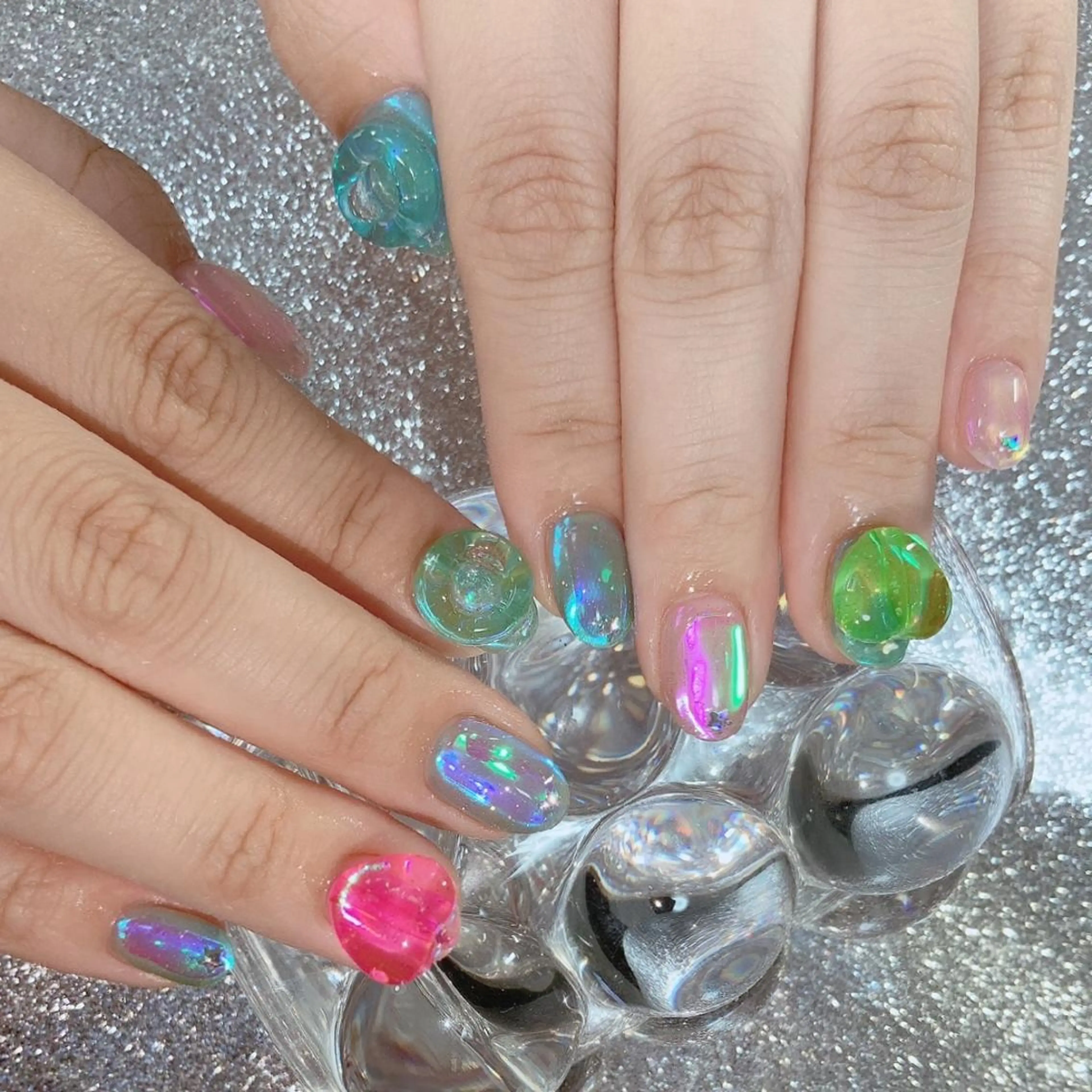 ネイル 氷ネイル・うるうるネイル   MAKInailのネイルデザイン