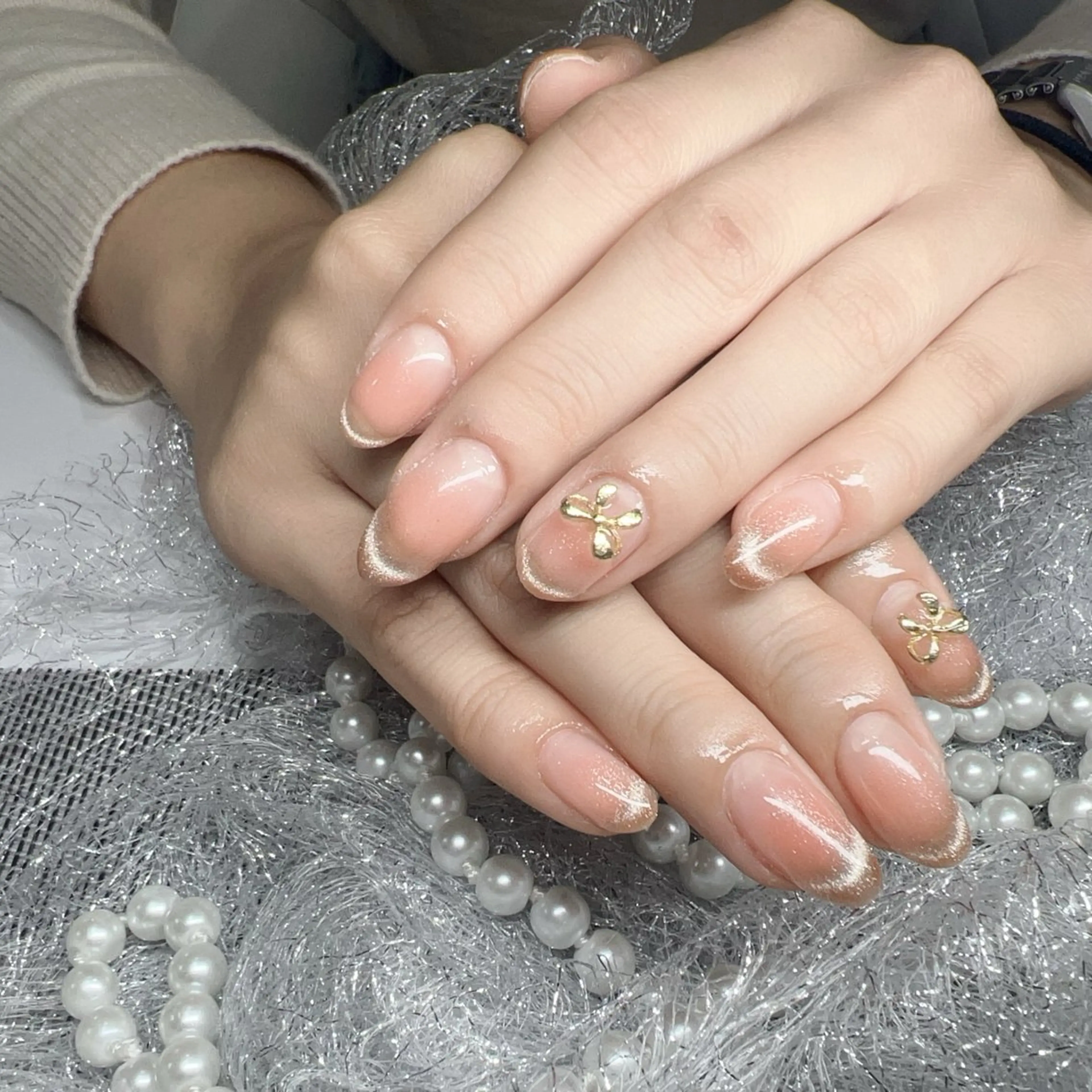 ネイル 長さ出し フットネイル フレンチネイル ジェルネイル 韓国ネイル ハンドネイル More Glam 池袋東口店のネイルデザイン