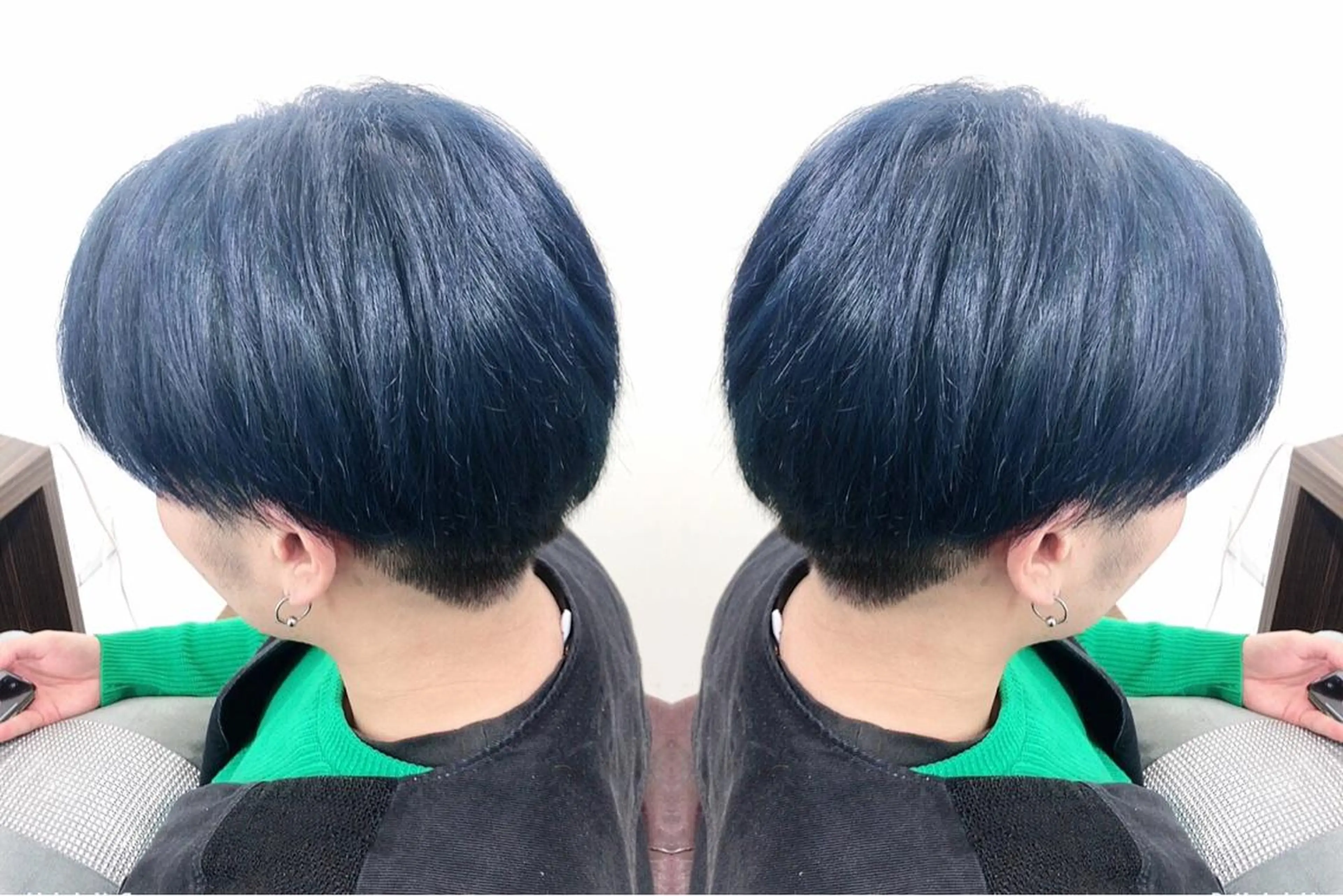 ショート カラー メンズ マッシュ ブルーカラー ネイビーカラー エイミーフセ所属・【eimee】 店長✂️TAKUMAのヘアスタイル