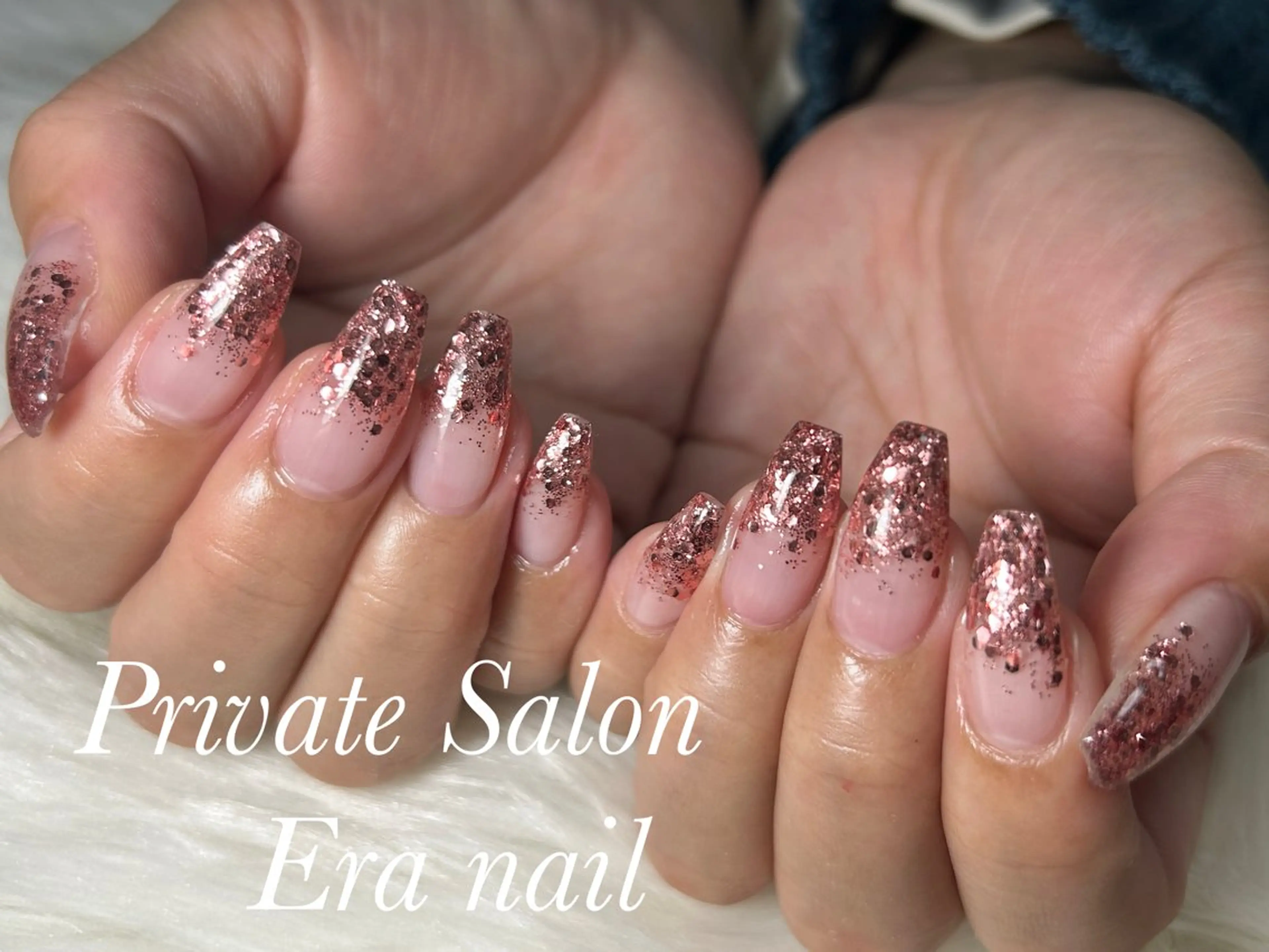 ネイル グラデーション ラメ(グリッター) ラメグラデーション ハンドネイル Era nailのネイルデザイン