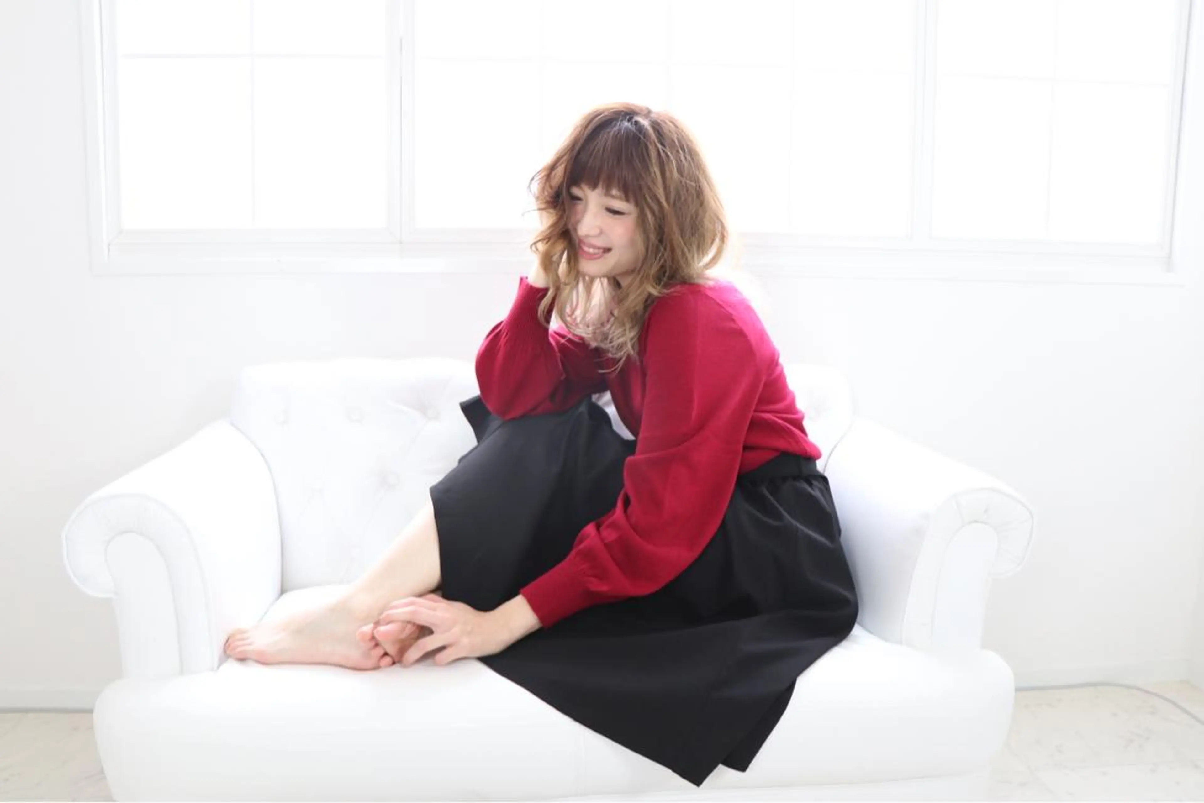 ミディアム カラー 髪質改善&ブリーチ 伊勢 祐一郎のヘアスタイル