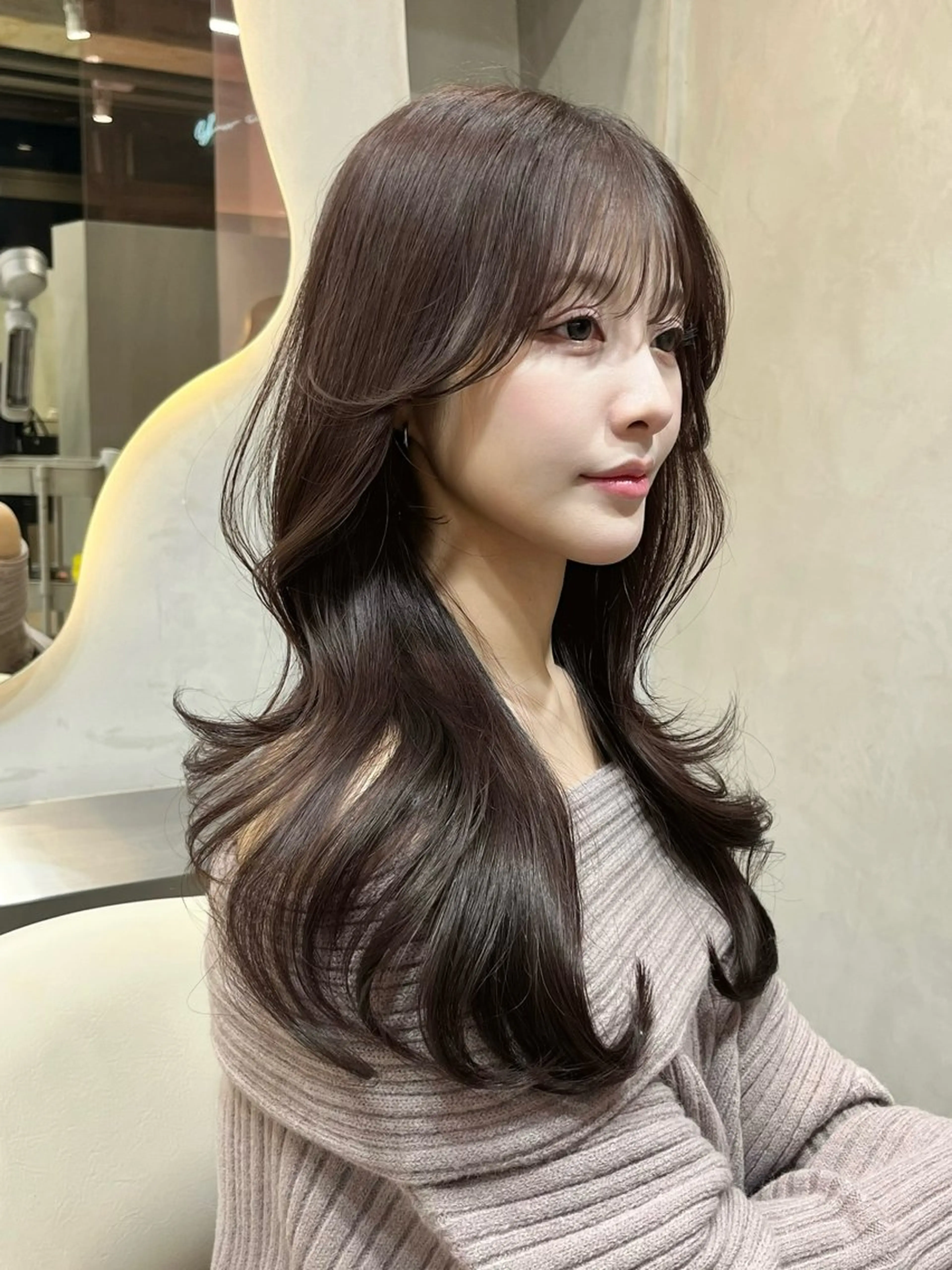 ロング カラー カット ヘアカラー トリートメント 髪質改善 縮毛矯正 韓国ヘア　柏崎颯刀のヘアスタイル
