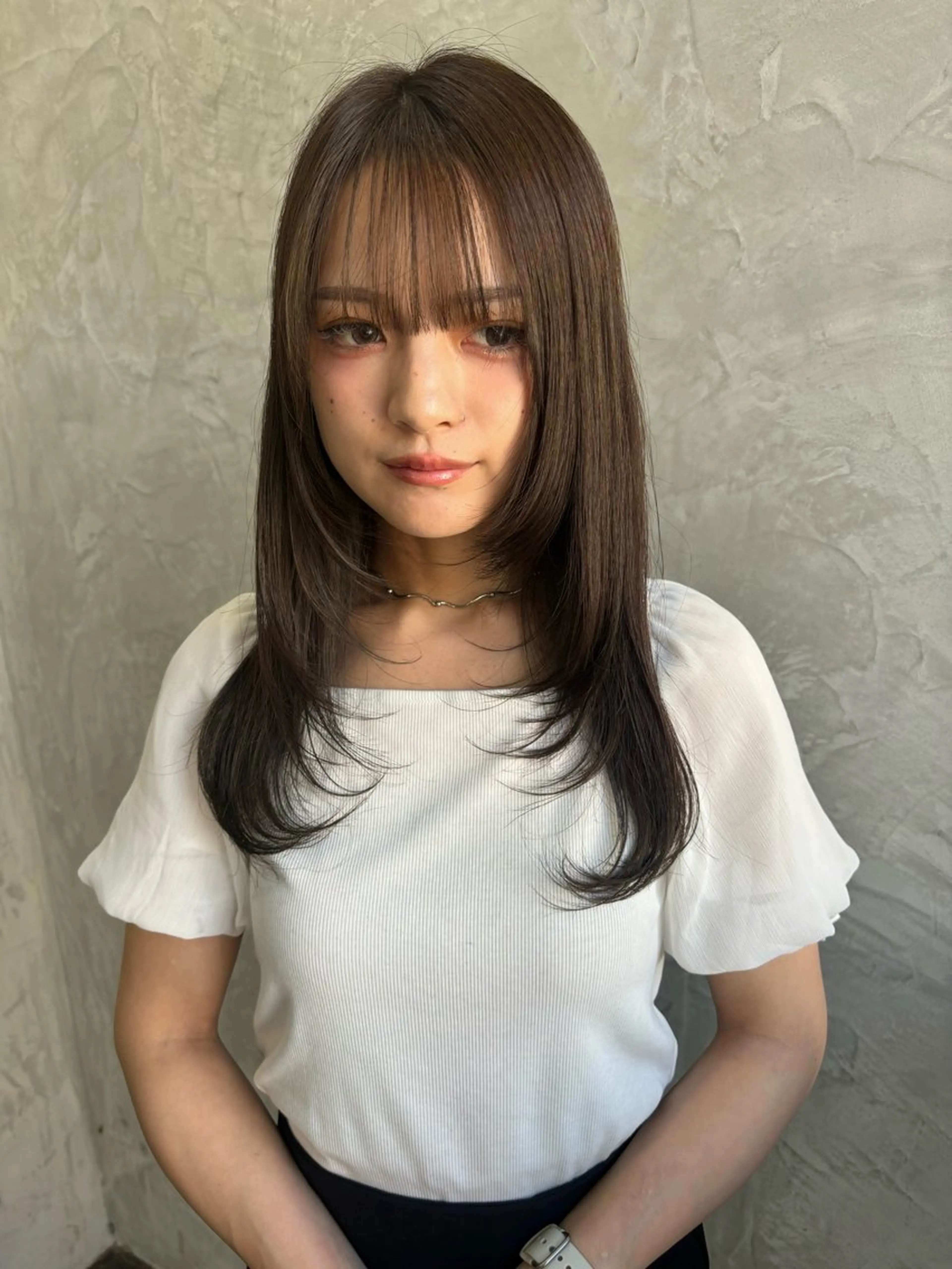 ロング カラー 顔まわりレイヤー レイヤーカット fudge所属・MaisonHALU 松浦光咲のヘアスタイル