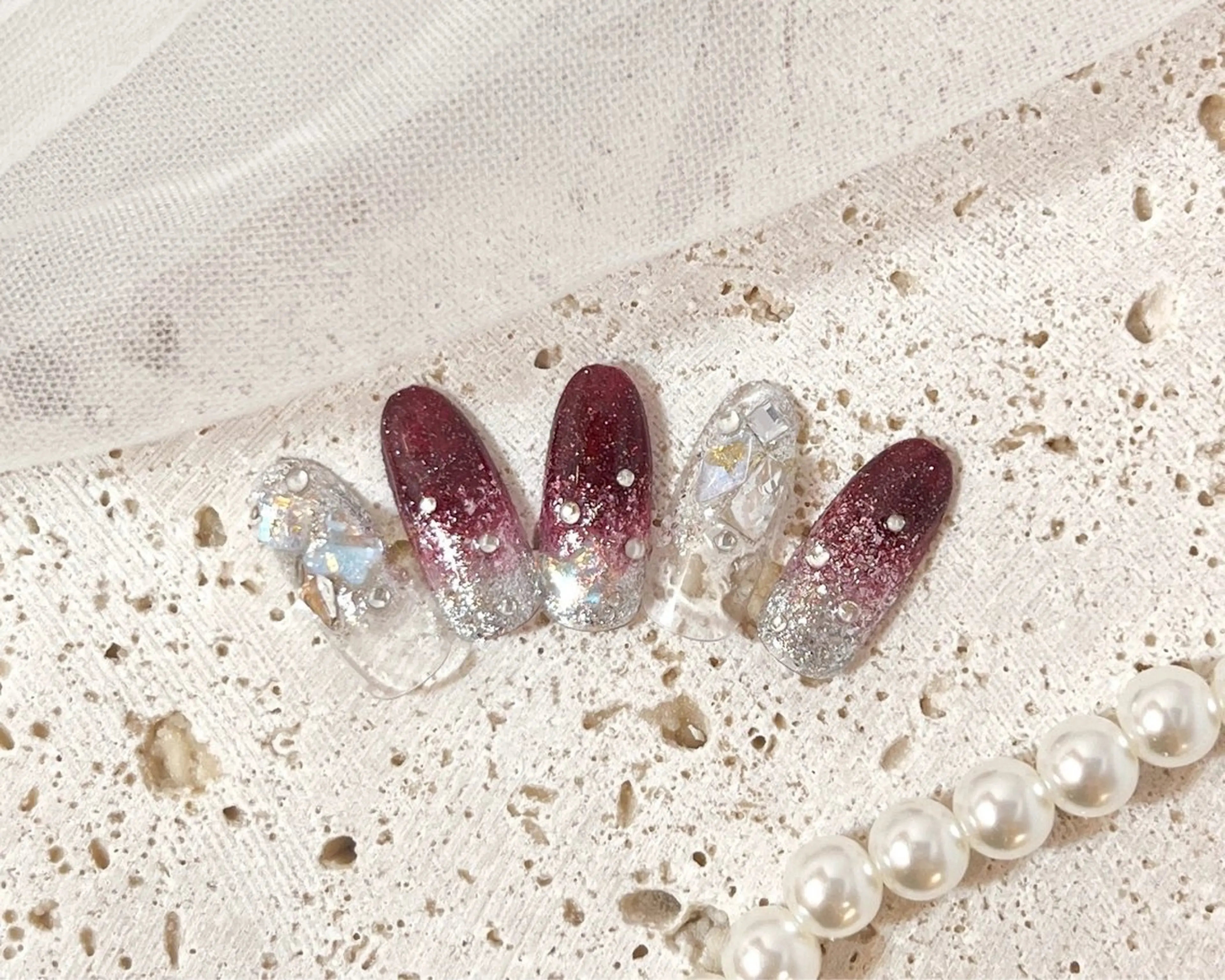 ネイル アートネイル フラッシュネイル フラワーネイル ジェルネイル ガーリー ハンドネイル Puti nailのネイルデザイン