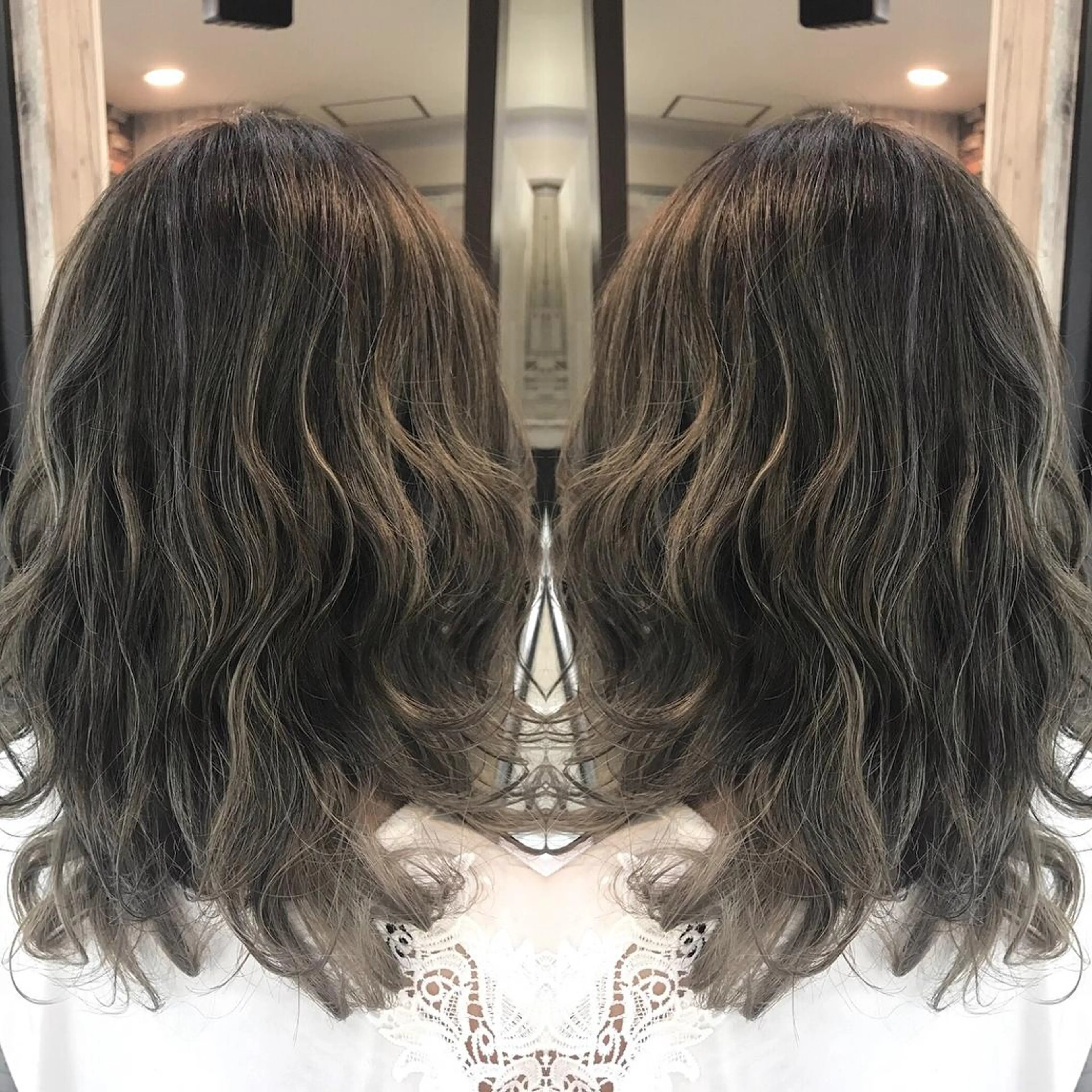 カラー グレージュ ハイライトカラー LOHAS 関根真由美のヘアスタイル