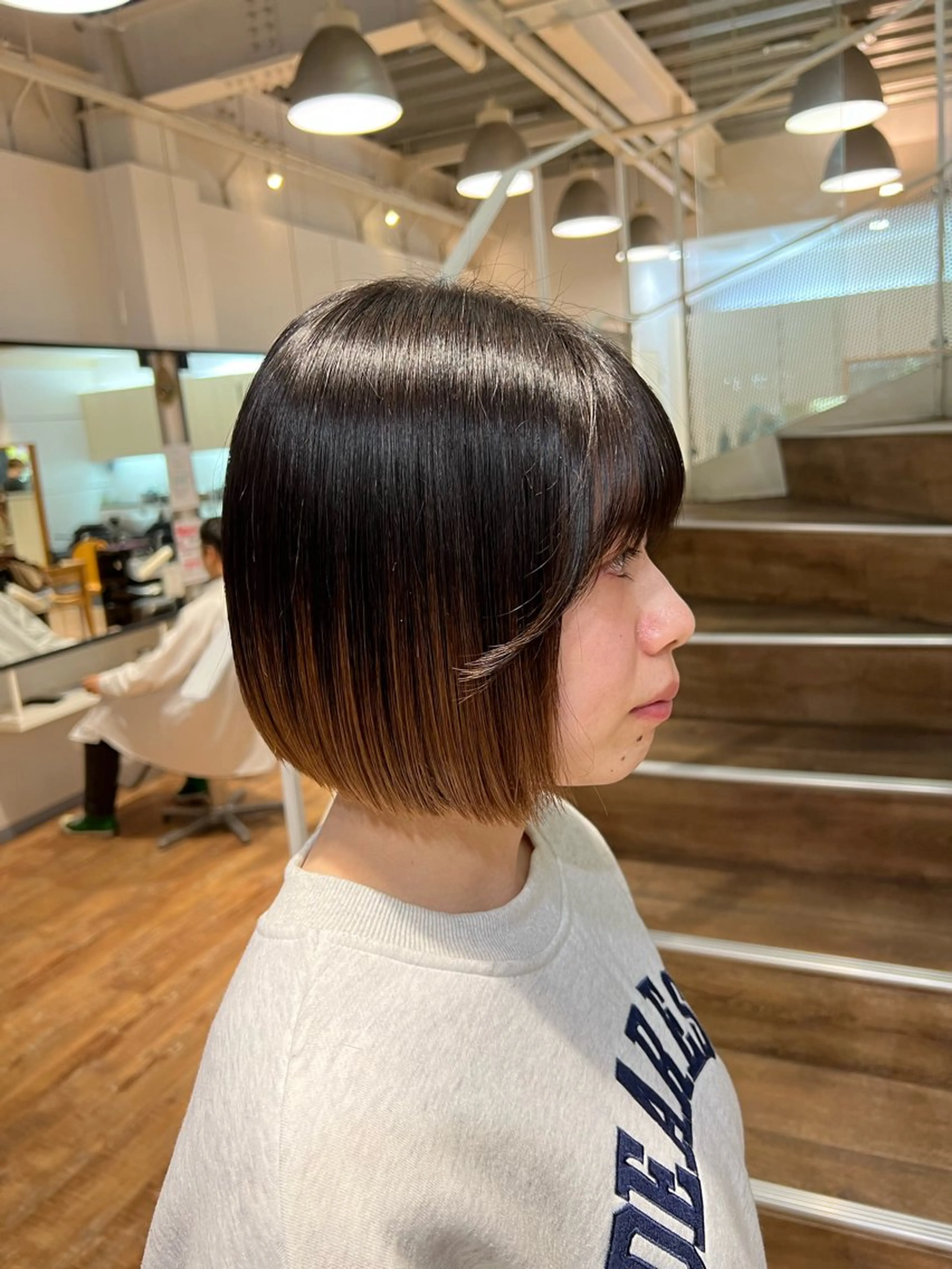 ミディアム ボブ カット ヘアカラー トリートメント インナーカラー♡ Nanakoのヘアスタイル