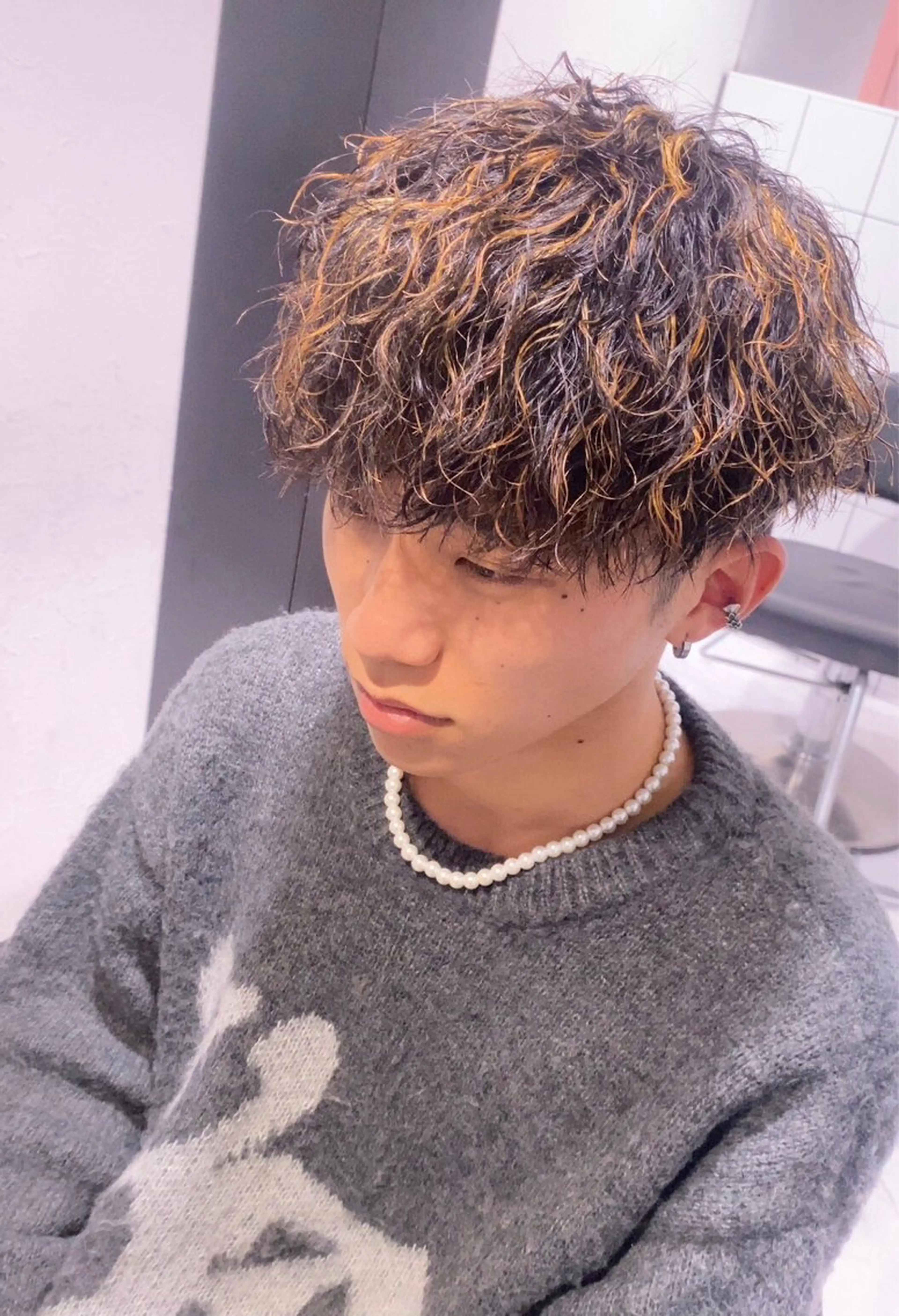 セミロング カラー パーマ メンズ ✨【公式】渋谷メンズ サロン BLUCK✨のヘアスタイル