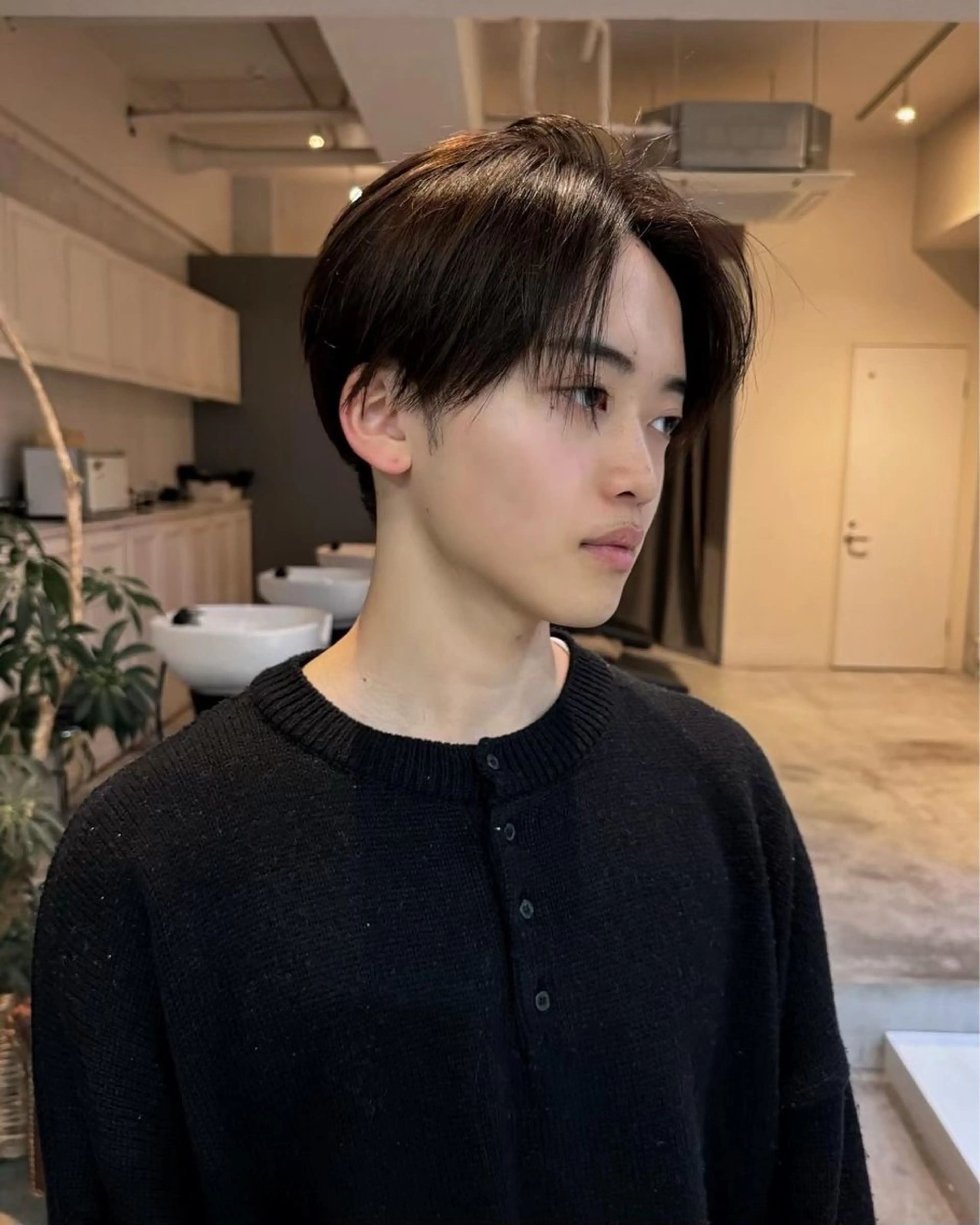 メンズ センターパート マッシュ Men's salon SEPT.博多【メンズサロンセプト】所属・メンズウルフ /ハイトーン/ときなのヘアスタイル