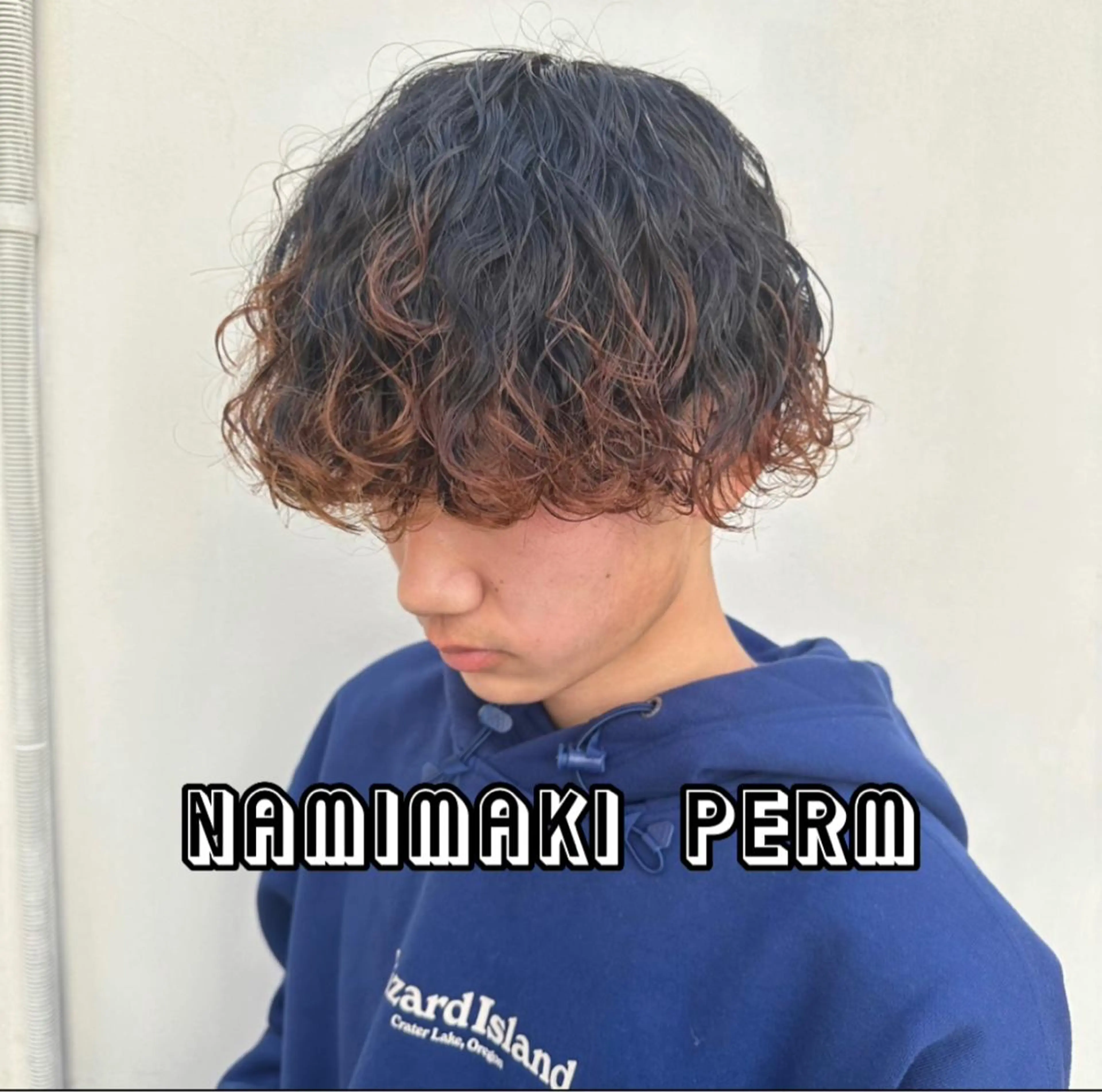 ミディアム パーマ メンズ ミディアムパーマ メンズパーマ 波巻きパーマ パーマ職人 渡邊　優雅のヘアスタイル