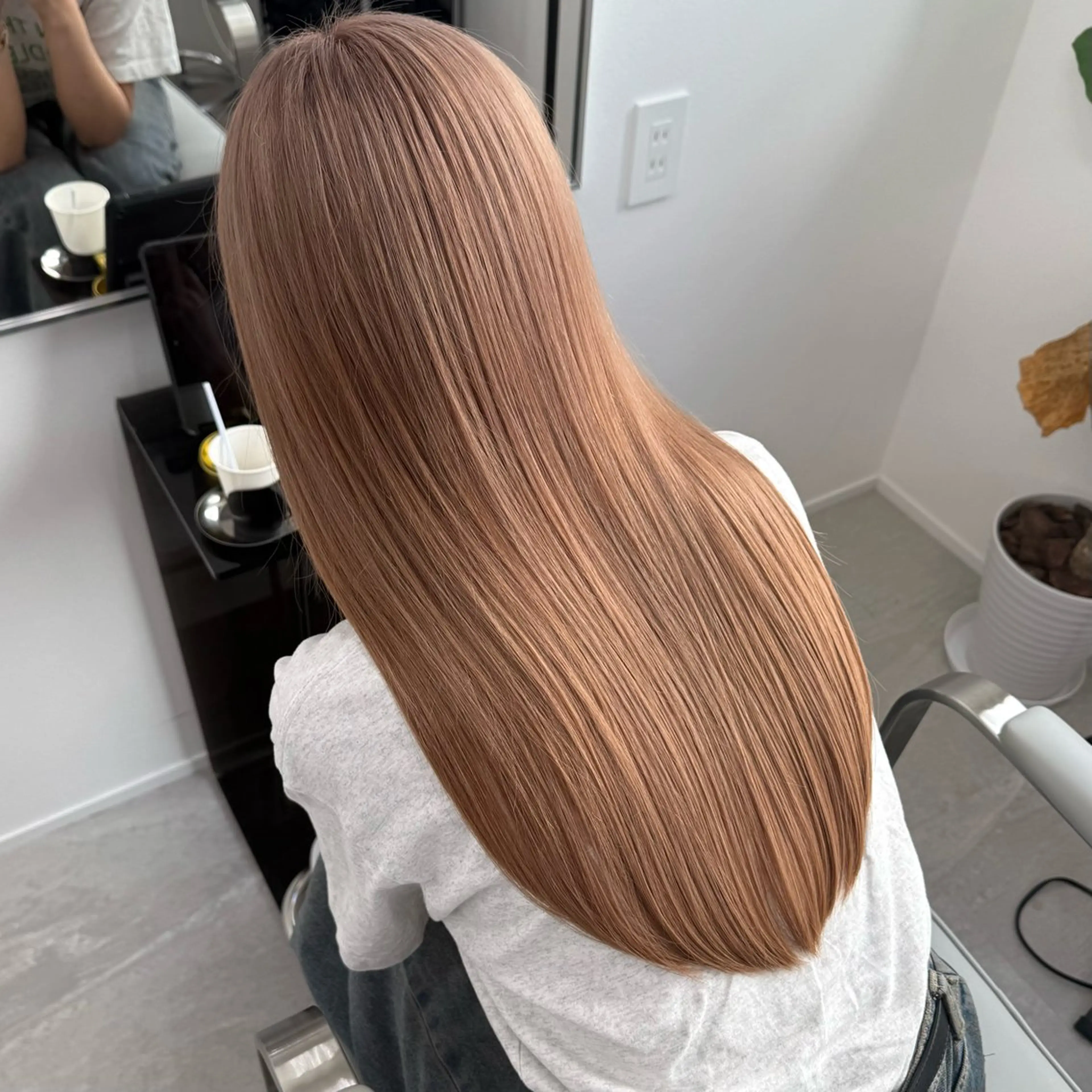 ロング カラー ベージュカラー ピンクカラー ピンクベージュ ヘアカラー 中明度カラー/ カラーモデル/noaのヘアスタイル