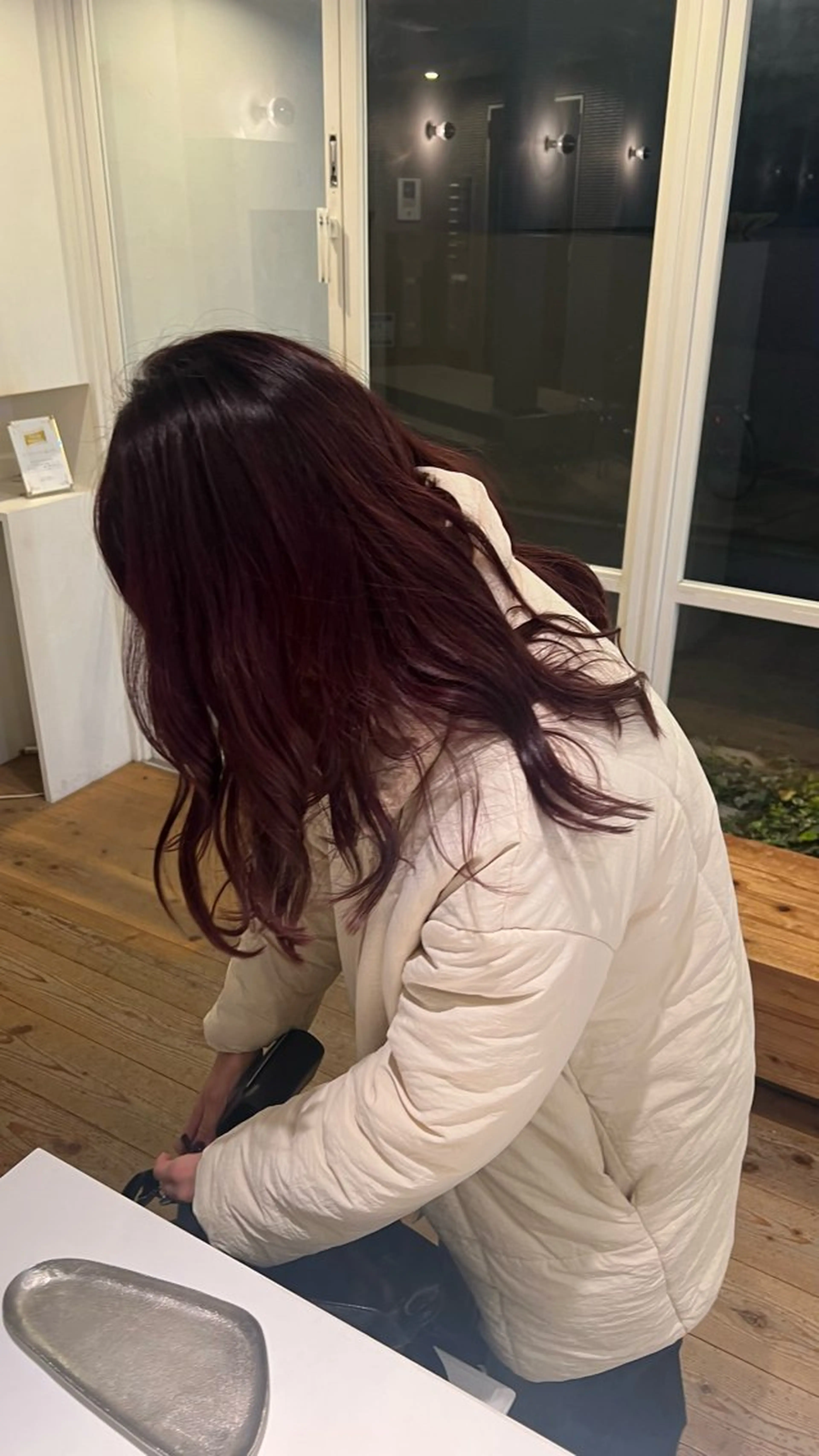 カラー ボルドーカラー 森崎 優菜のヘアスタイル