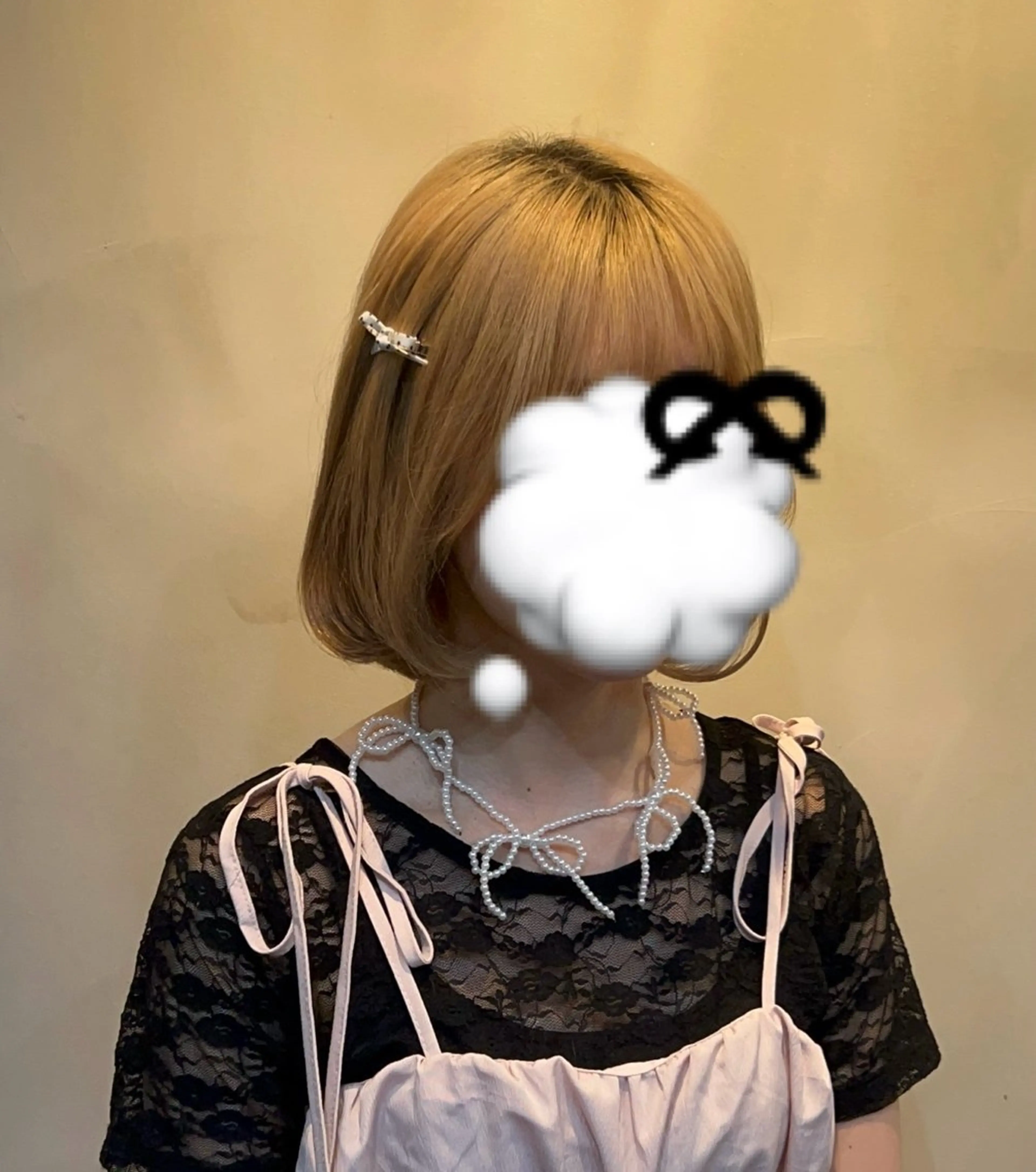 ショート 切りっぱなしボブ ボブ カット lafith hair noa上新庄所属・上新庄/かじ ももな/縮毛矯正のヘアスタイル