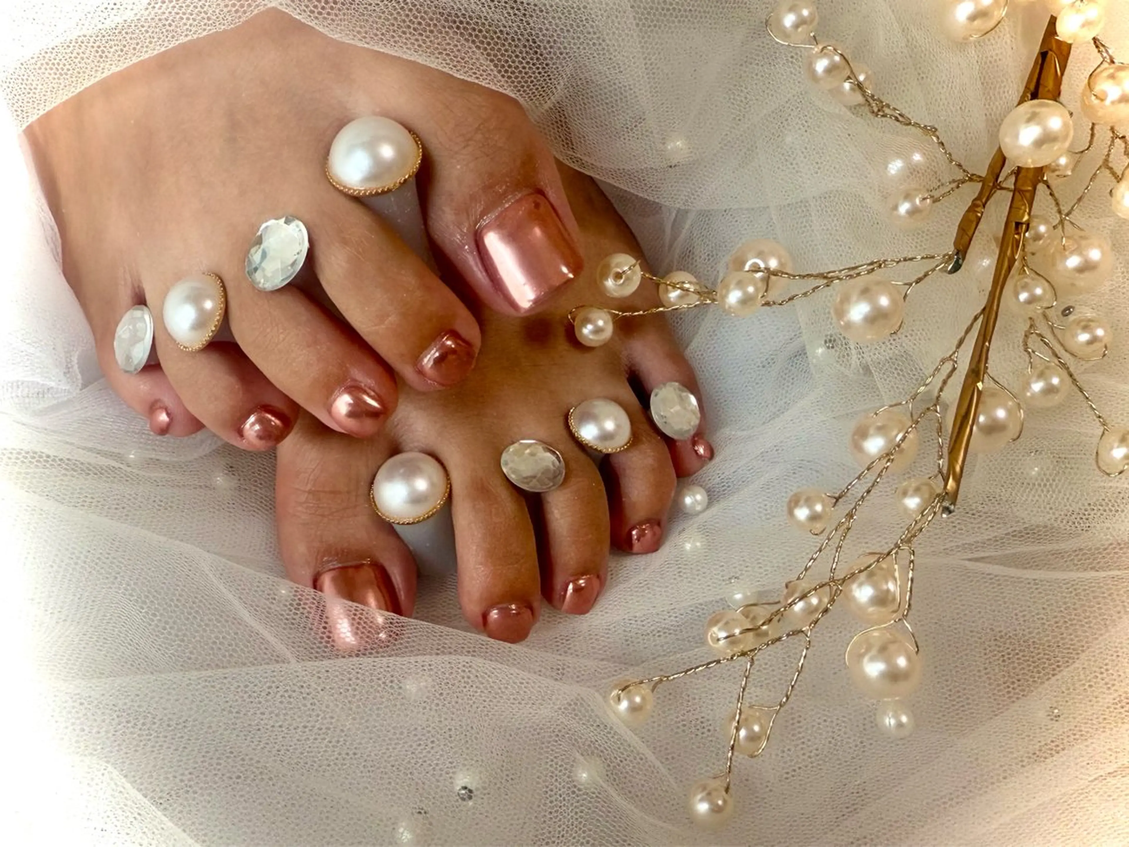 ネイル ミラーネイル フットネイル ëmma nail_ by chulaのネイルデザイン