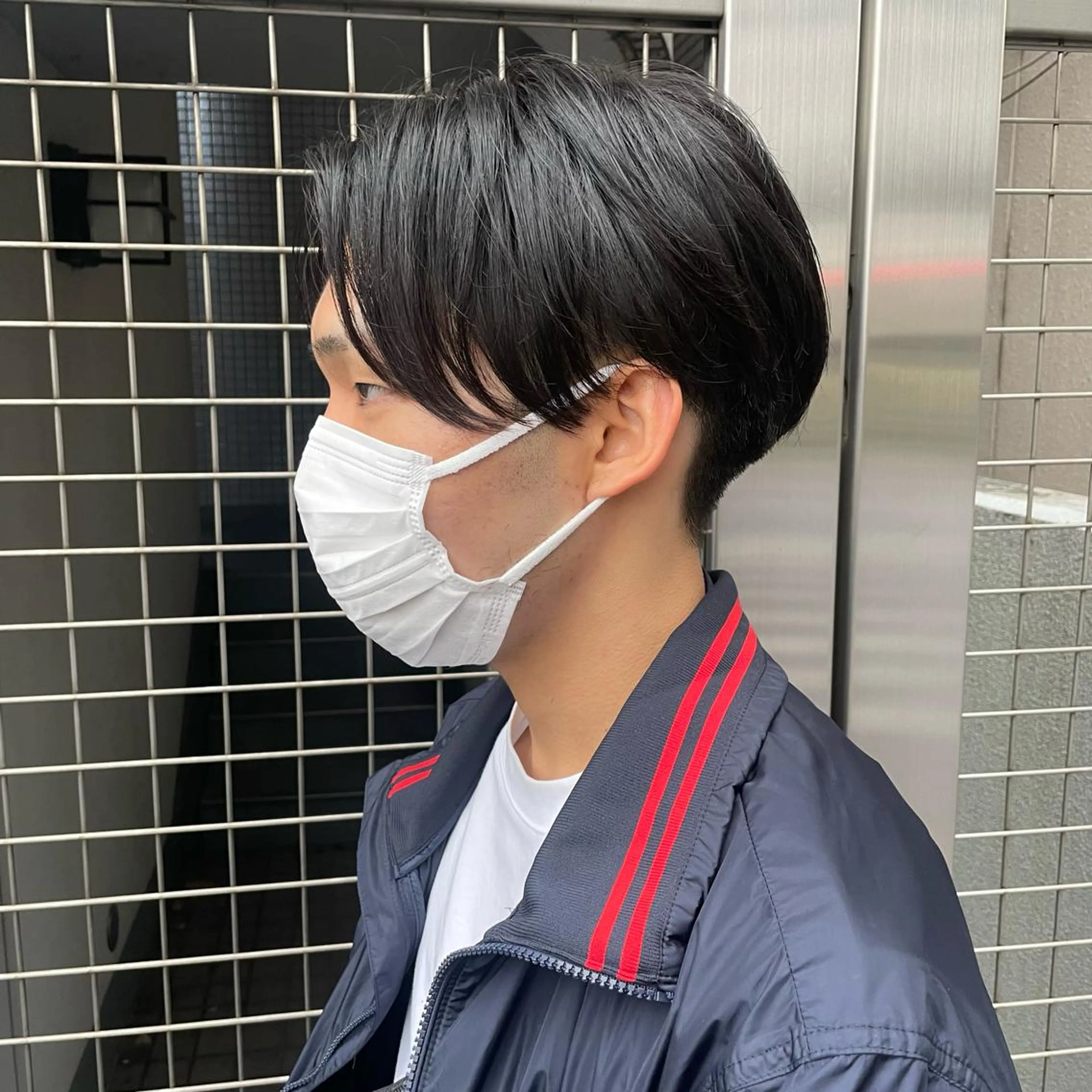 ミディアム メンズ カット 【メンズ縮毛矯正】 田中秀斗のヘアスタイル