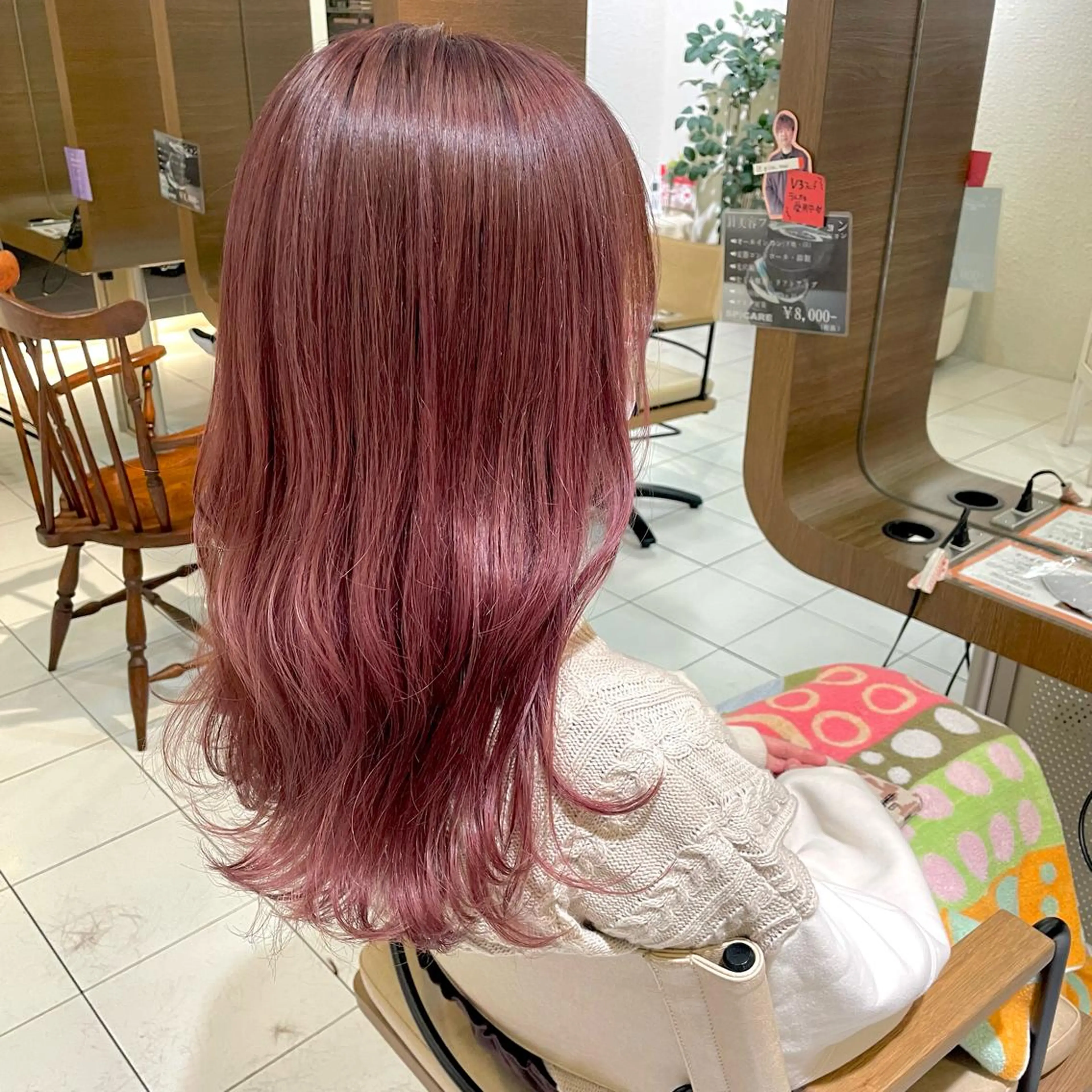 ロング カラー ブリーチ ピンクカラー 透明感カラー/ 寺田千雅子のヘアスタイル