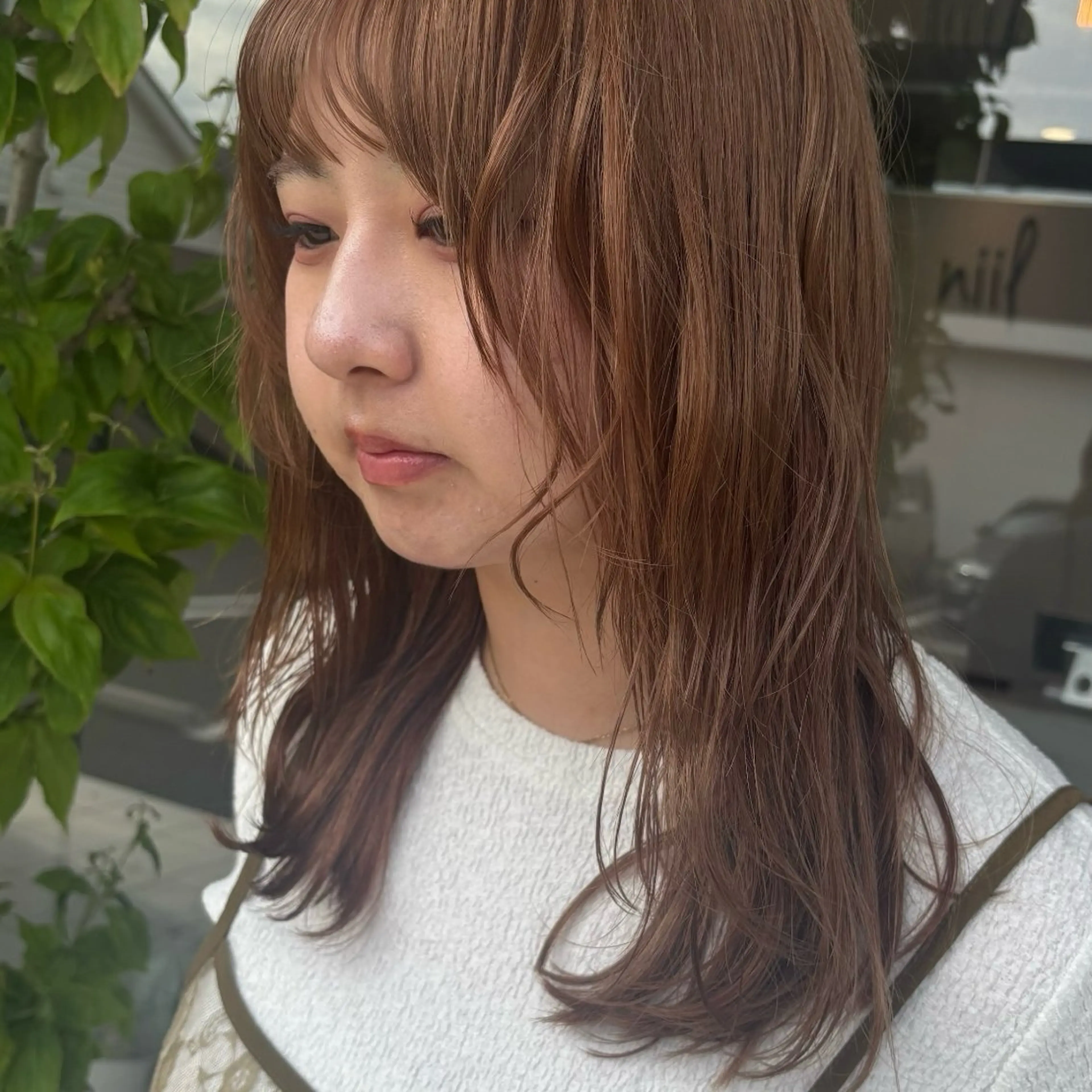 セミロング オレンジブラウン ヘアカラー niil所属・miyu /niilのヘアスタイル