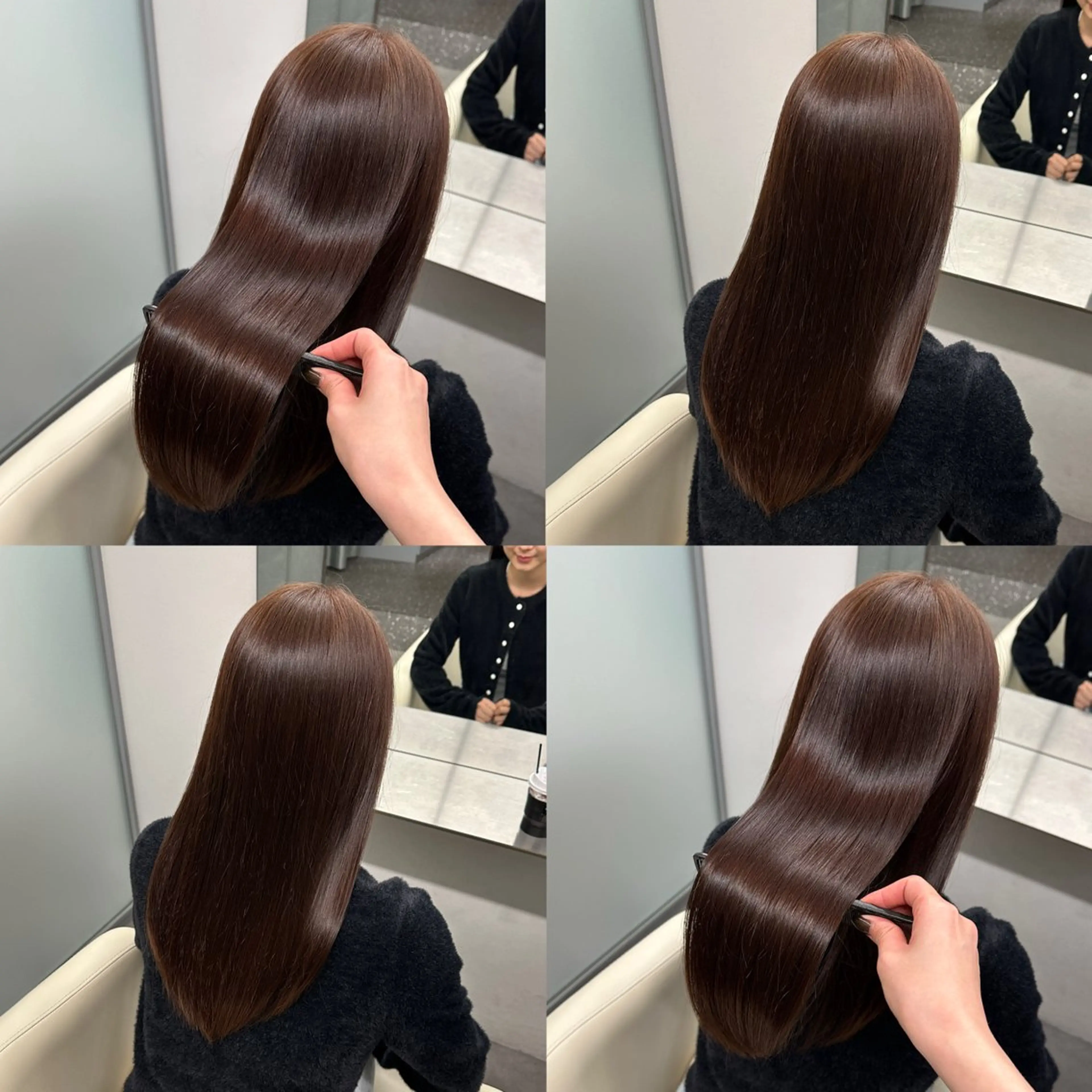 セミロング カラー 韓国風ヘア 小顔カット カット ヘアカラー トリートメント 江坂トレンド韓国風 髪質改善shinoのヘアスタイル