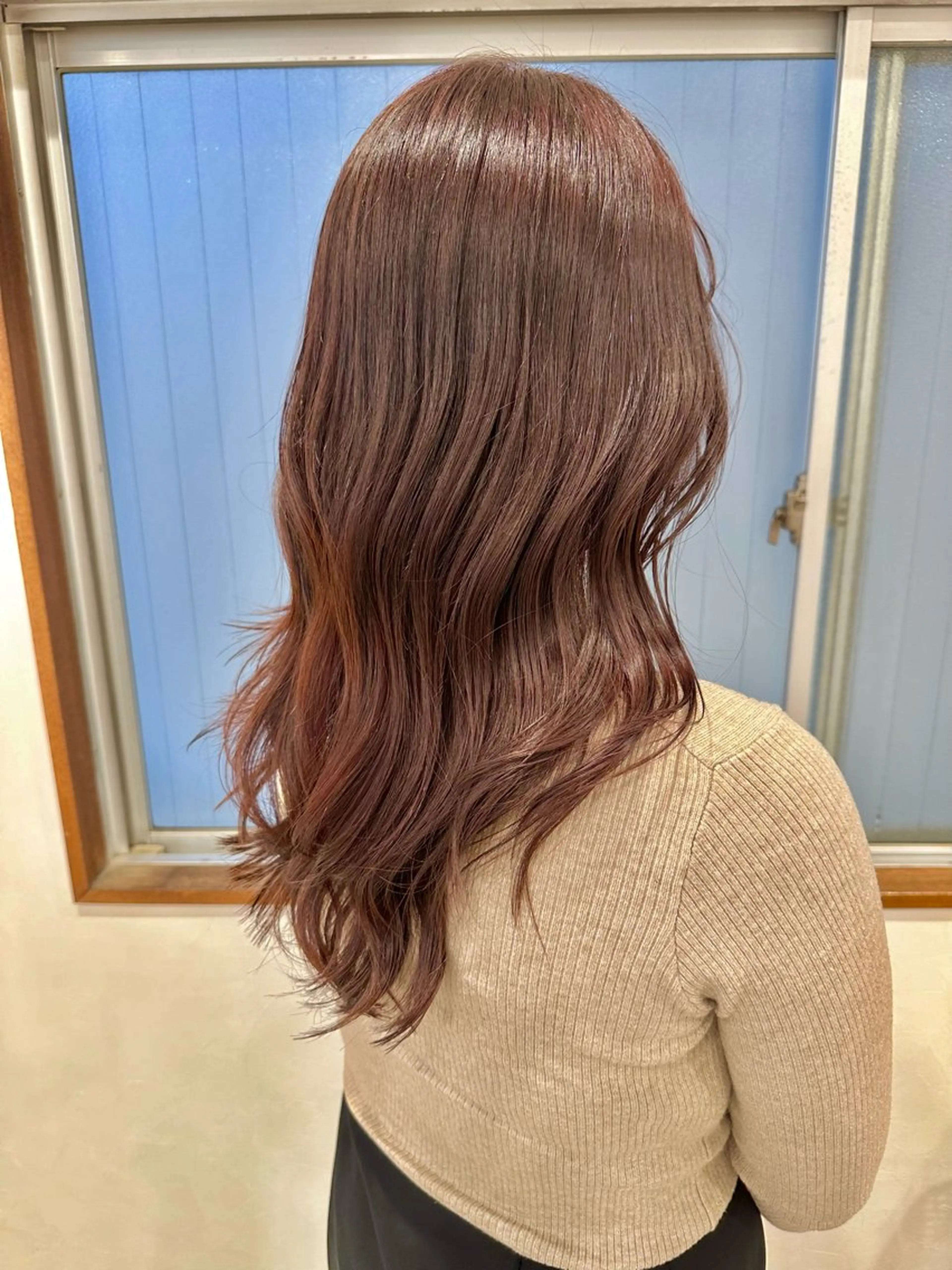 ロング カラー ベージュカラー ピンクカラー ピンクベージュ レイヤーカット カット ヘアカラー レイヤー/ハイライト 川口　元気のヘアスタイル